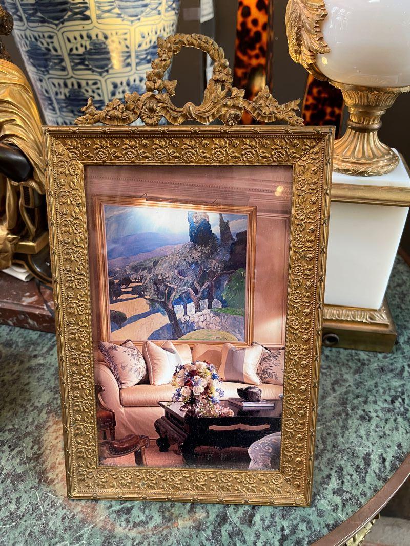 Bronze Dore, Rectangle Photo Frame, French In Good Condition For Sale In Palm Beach, FL