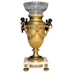 Bronze Dore Vase with Baccarat Liner
