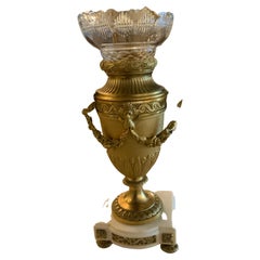 Bronze Dore Vase with Crystal Liner