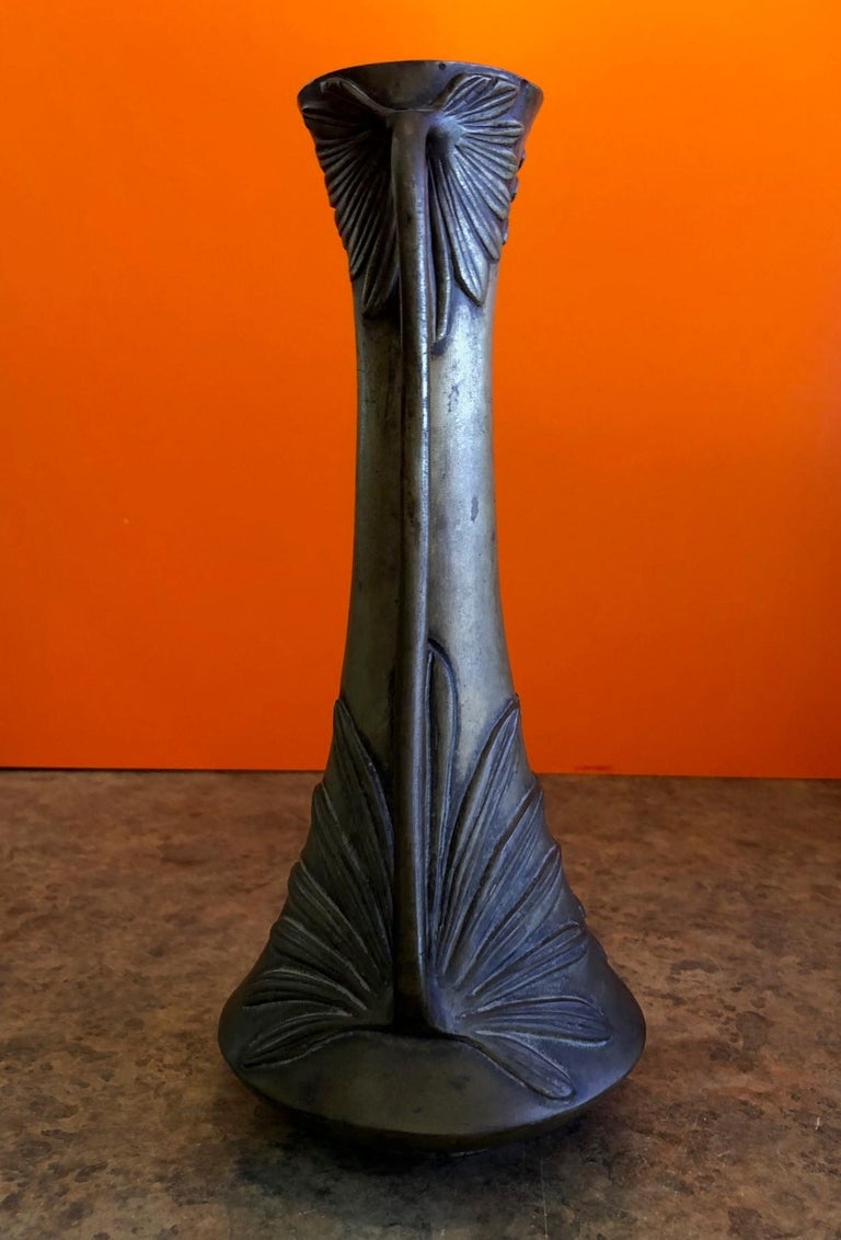 Bronze Double Handle Floral Relief Vase For Sale at 1stDibs double