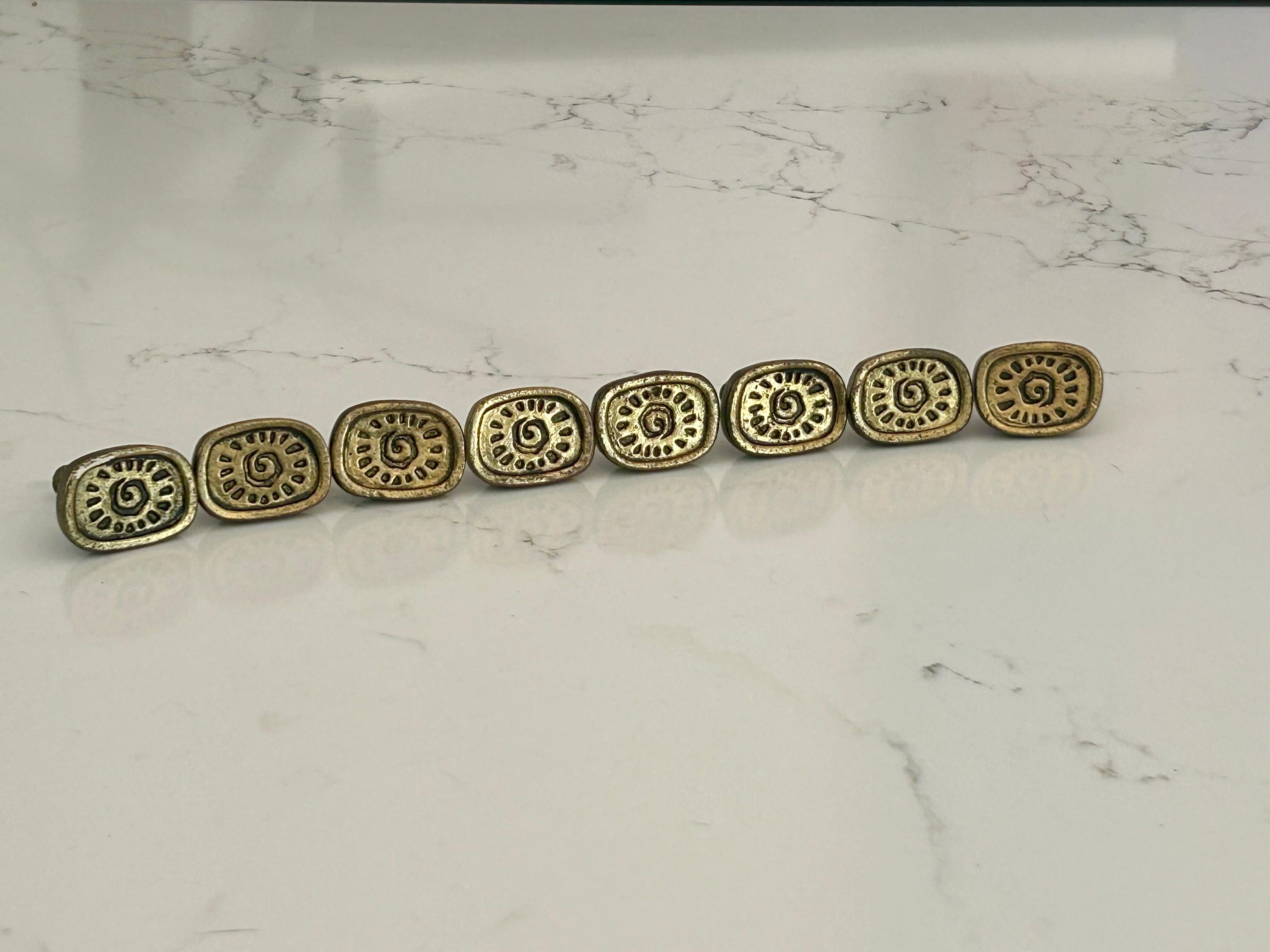 Decorative art objects.
Fine original vintage condition with a nice patina consistent with age and use.
Presents well for a dresser or cabinets. 
