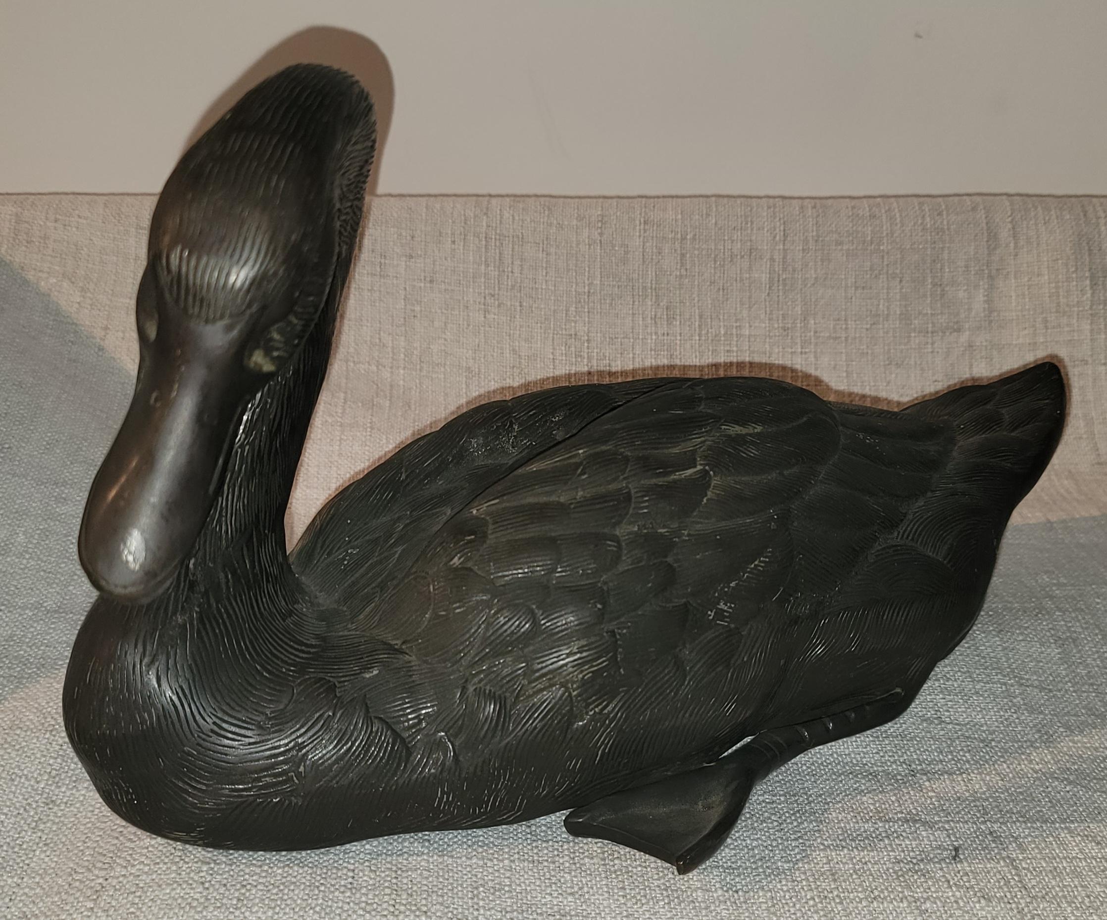 20th Century Bronze Ducks, Pair
