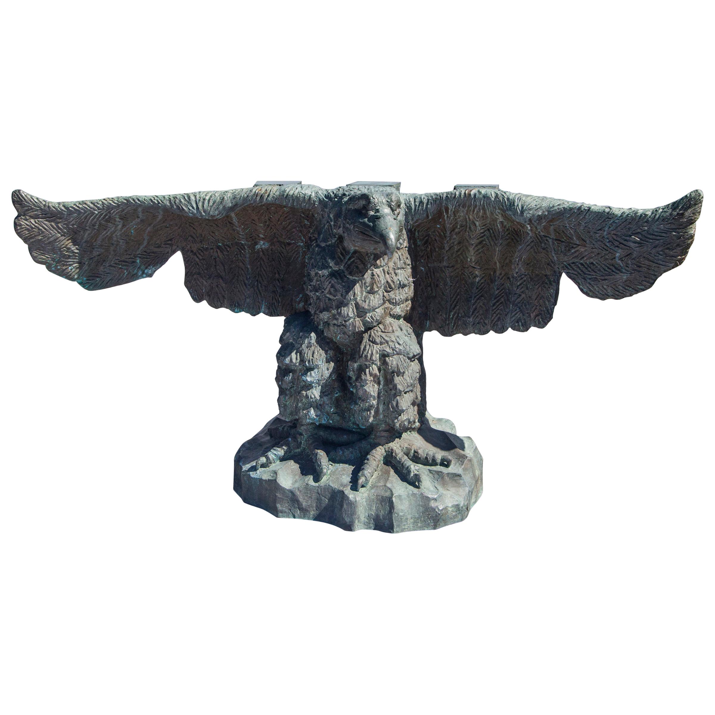 Bronze Eagle Console Base, Signed and Dated For Sale