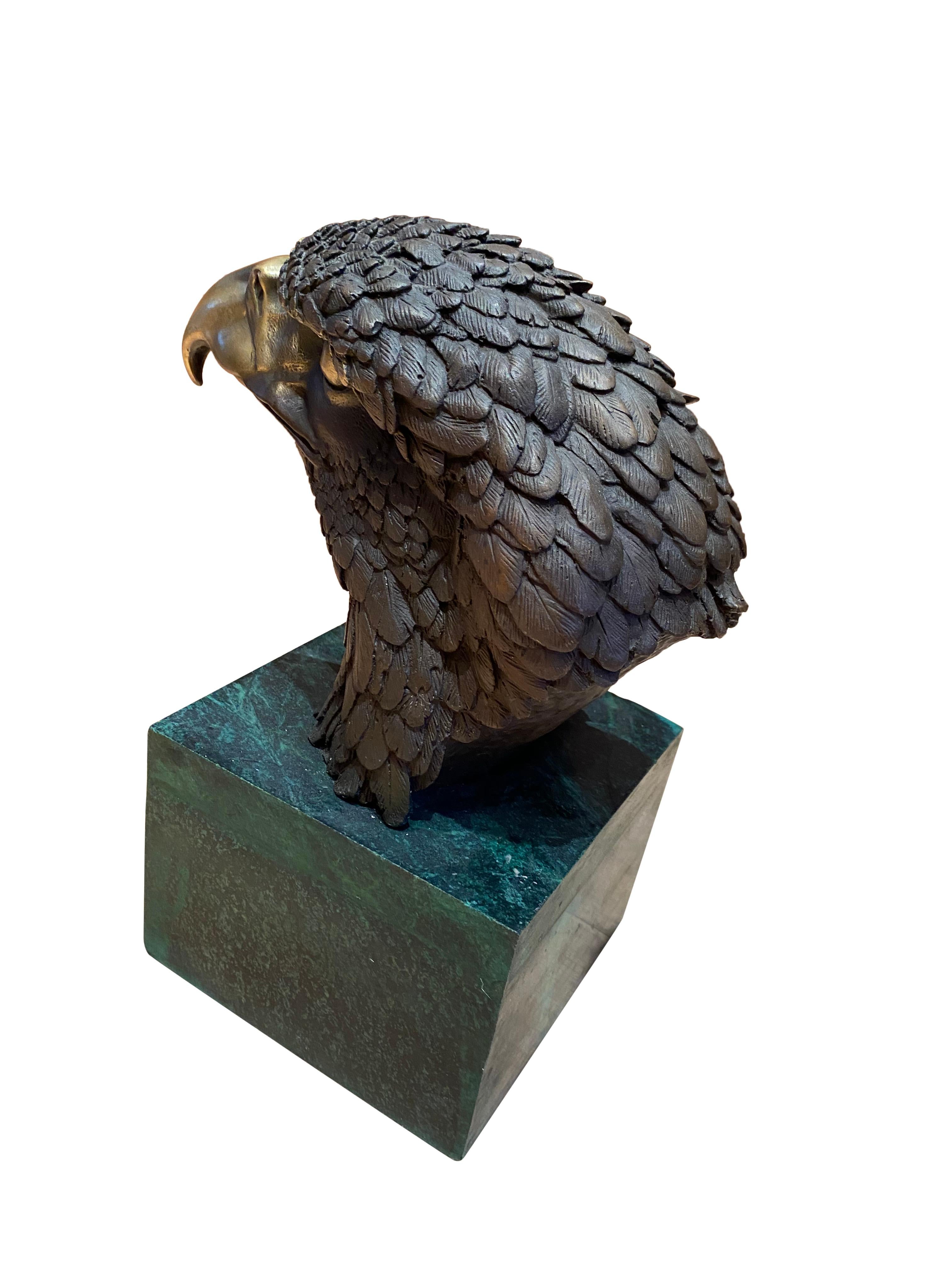Bronze Eagle Head Sculpture, 20th Century For Sale 7