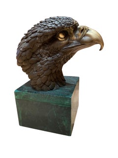 Bronze Eagle Head Sculpture, 20th Century