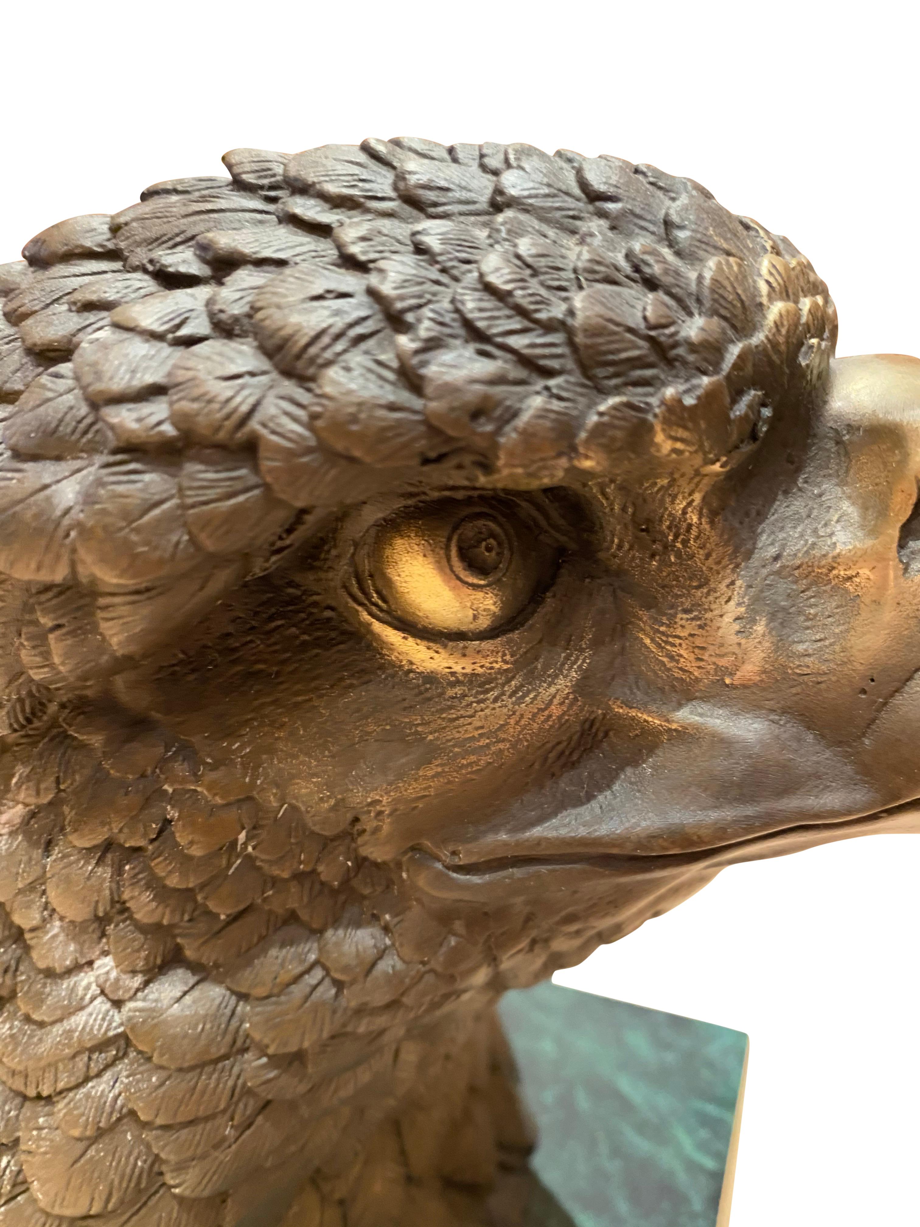 Bronze Eagle Head Sculpture, 20th Century For Sale 2