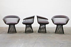 Bronze Early Production Warren Platner for Knoll International Armchairs, Signed