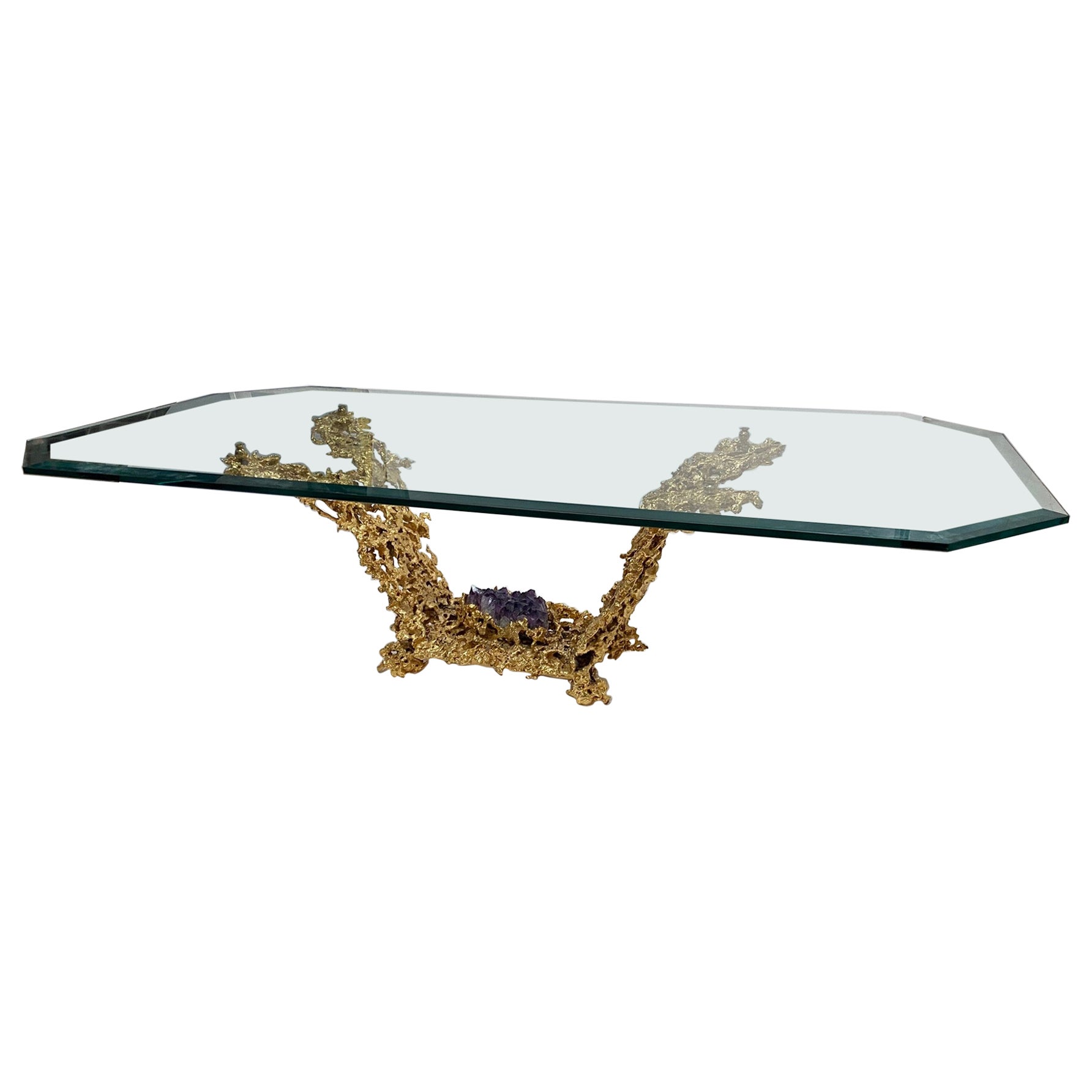 Bronze Éclaté Gilded Bronze Coffee Table Lamp by Claude Victor Boeltz