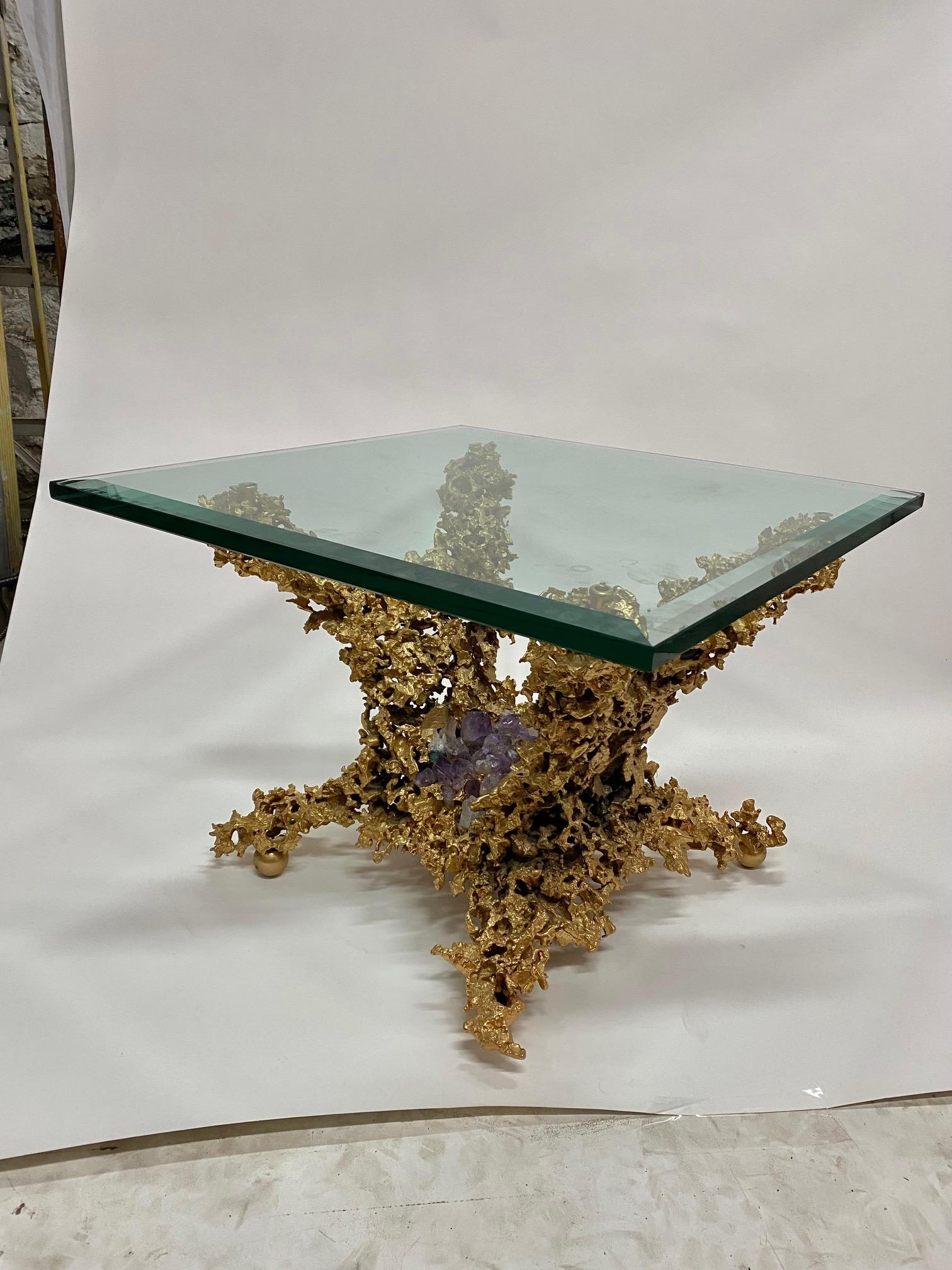 French Bronze Éclaté Gilded Bronze Side Table by Claude Victor Boeltz For Sale
