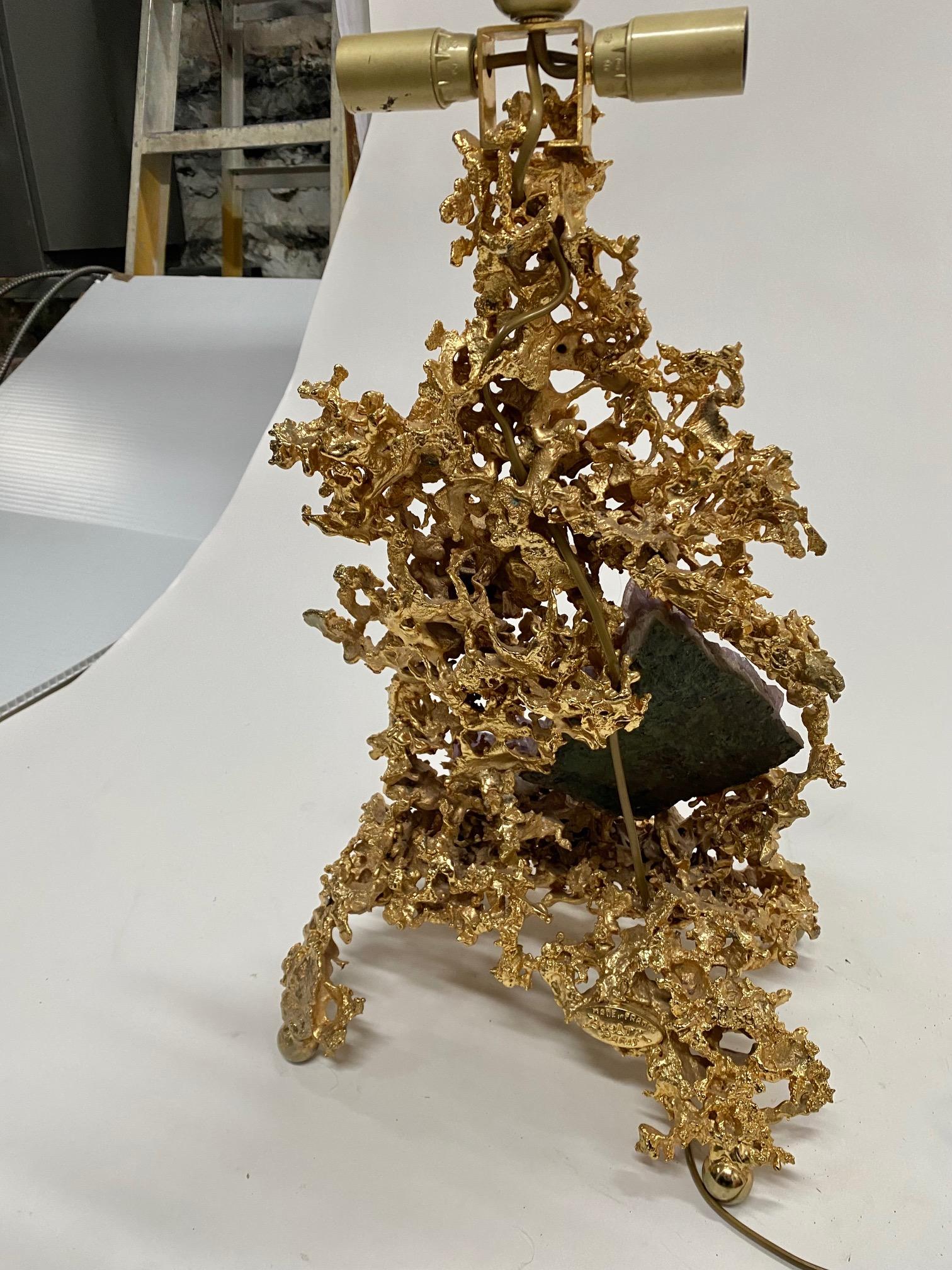 Bronze Éclaté Tischlampe aus vergoldeter Bronze von Claude Victor Boeltz im Angebot 6