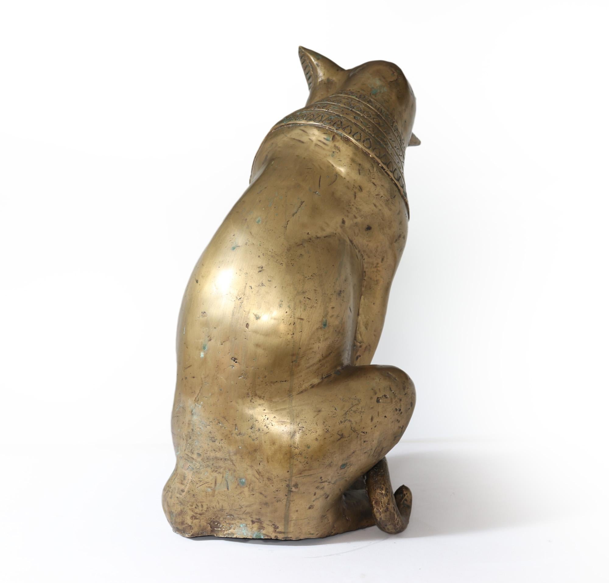 Mid-20th Century Bronze Egyptian Cat Goddess Bastet For Sale