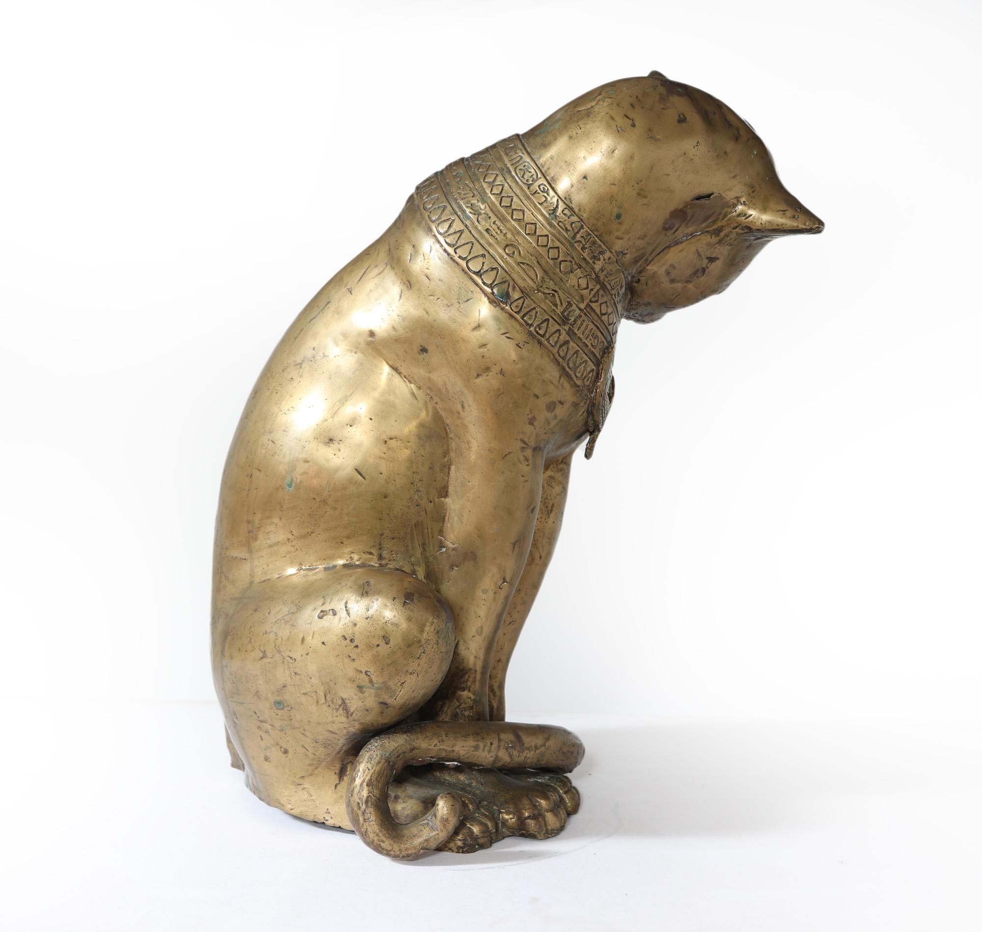 Bronze Ägyptische Katzengöttin Bastet aus Bronze (Französisch) im Angebot