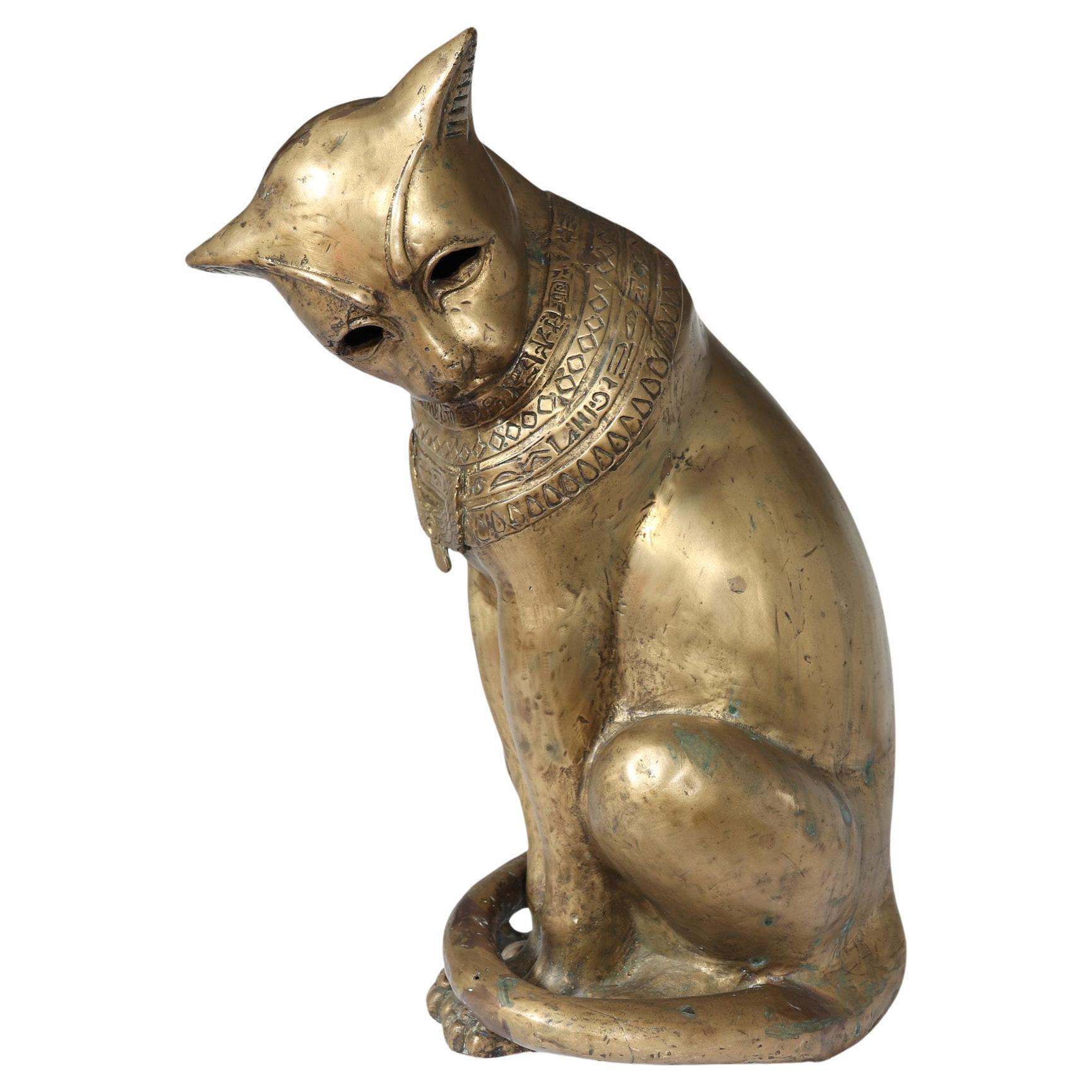 Bronze Ägyptische Katzengöttin Bastet aus Bronze im Angebot