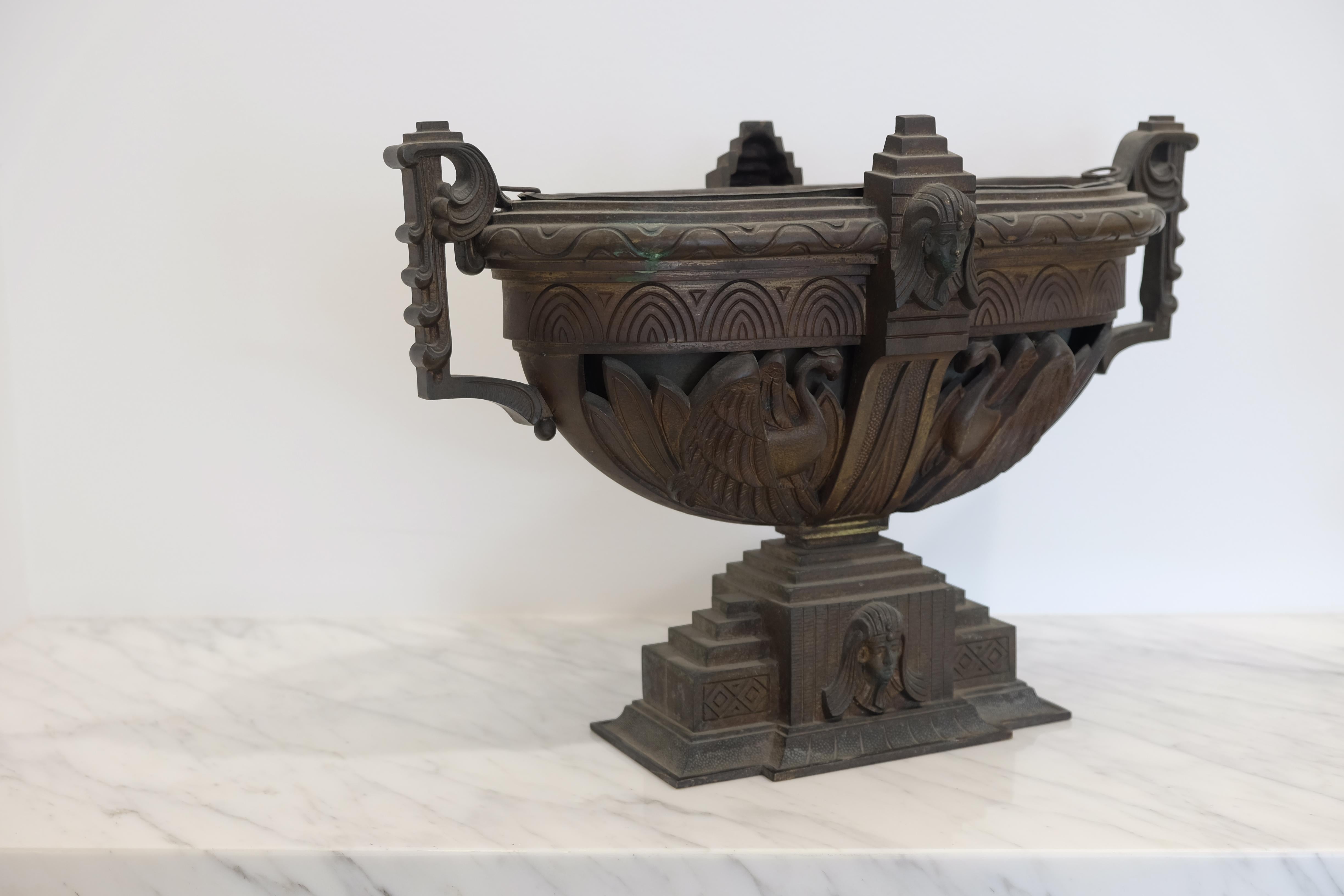 American Bronze Egyptian Revival Urn