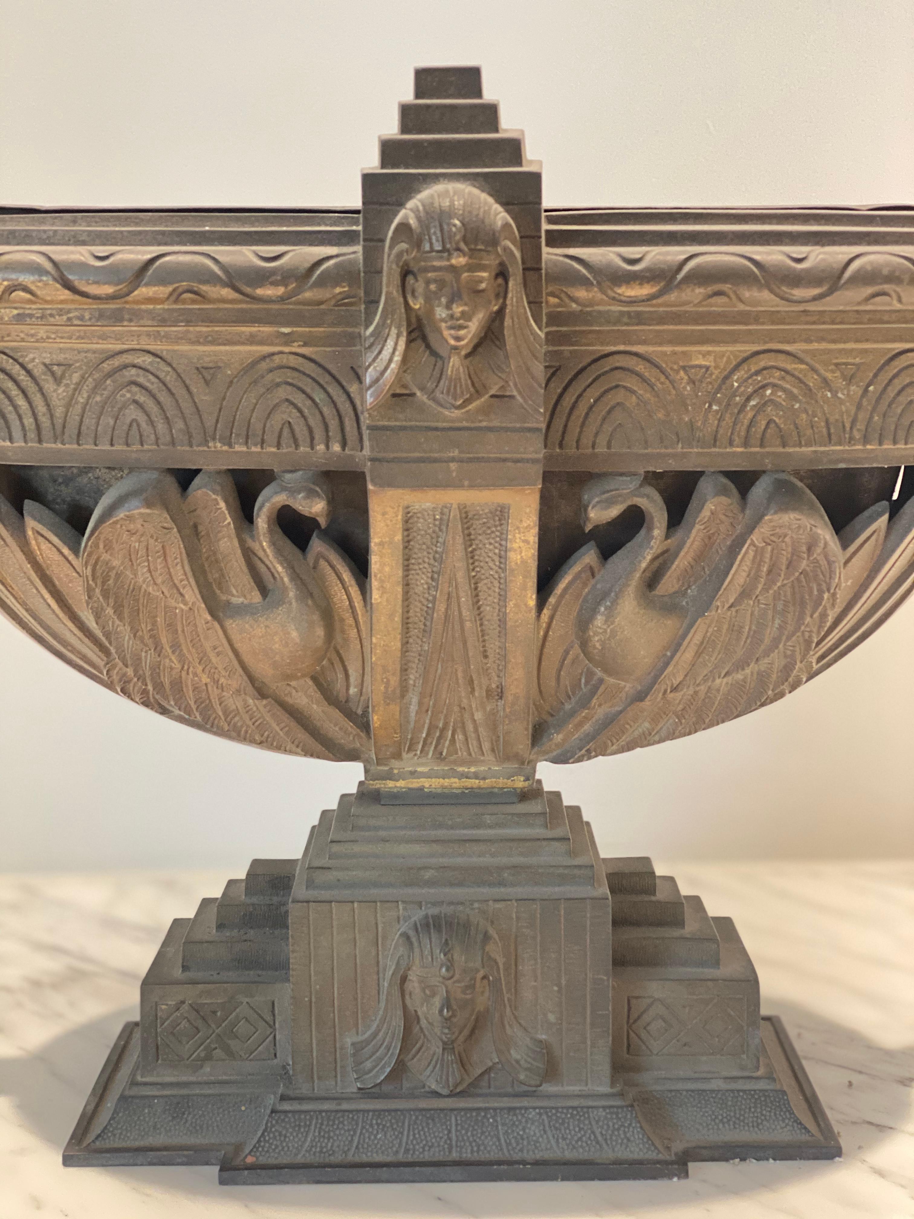 20th Century Bronze Egyptian Revival Urn