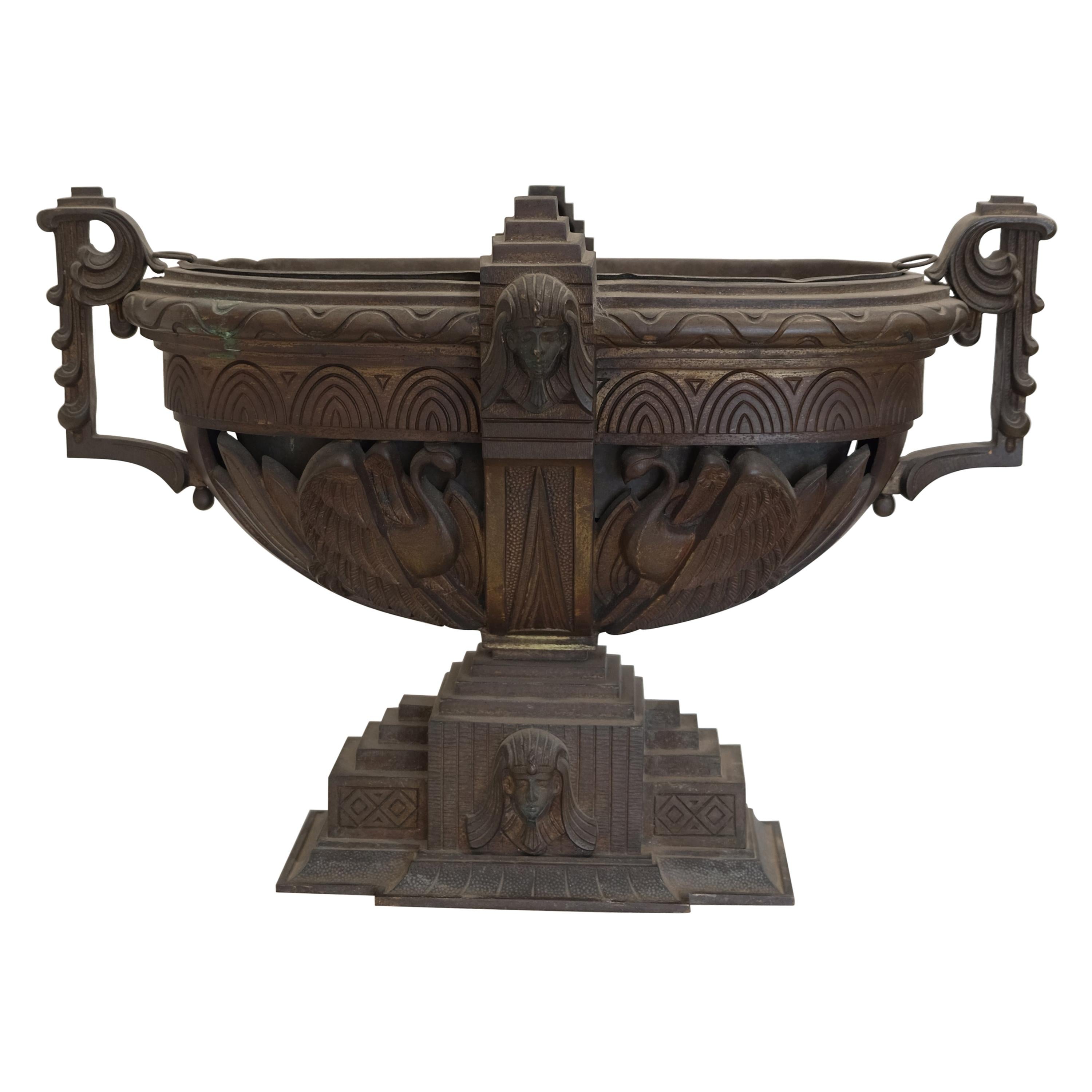 Bronze Egyptian Revival Urn