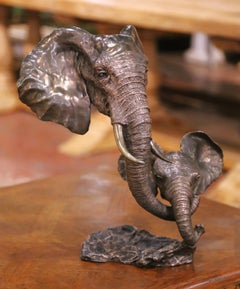 Bronze Elephant and Calf Sculpture by Mark Hopkins, Signed and Numbered