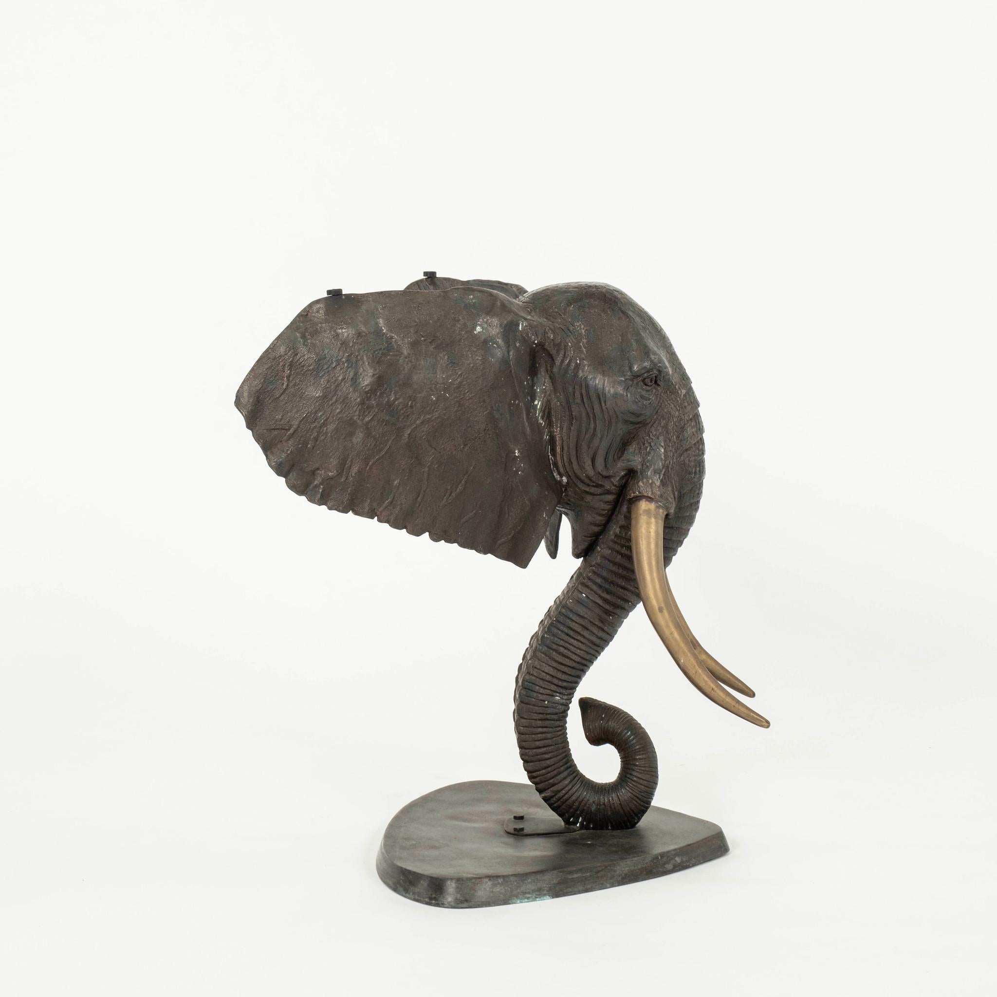 Konsolentisch mit Elefantenkopf aus Bronze (Basis nur) im Zustand „Gut“ im Angebot in Houston, TX