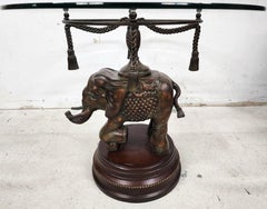 Bronze Elephant Pedestal Side Table
