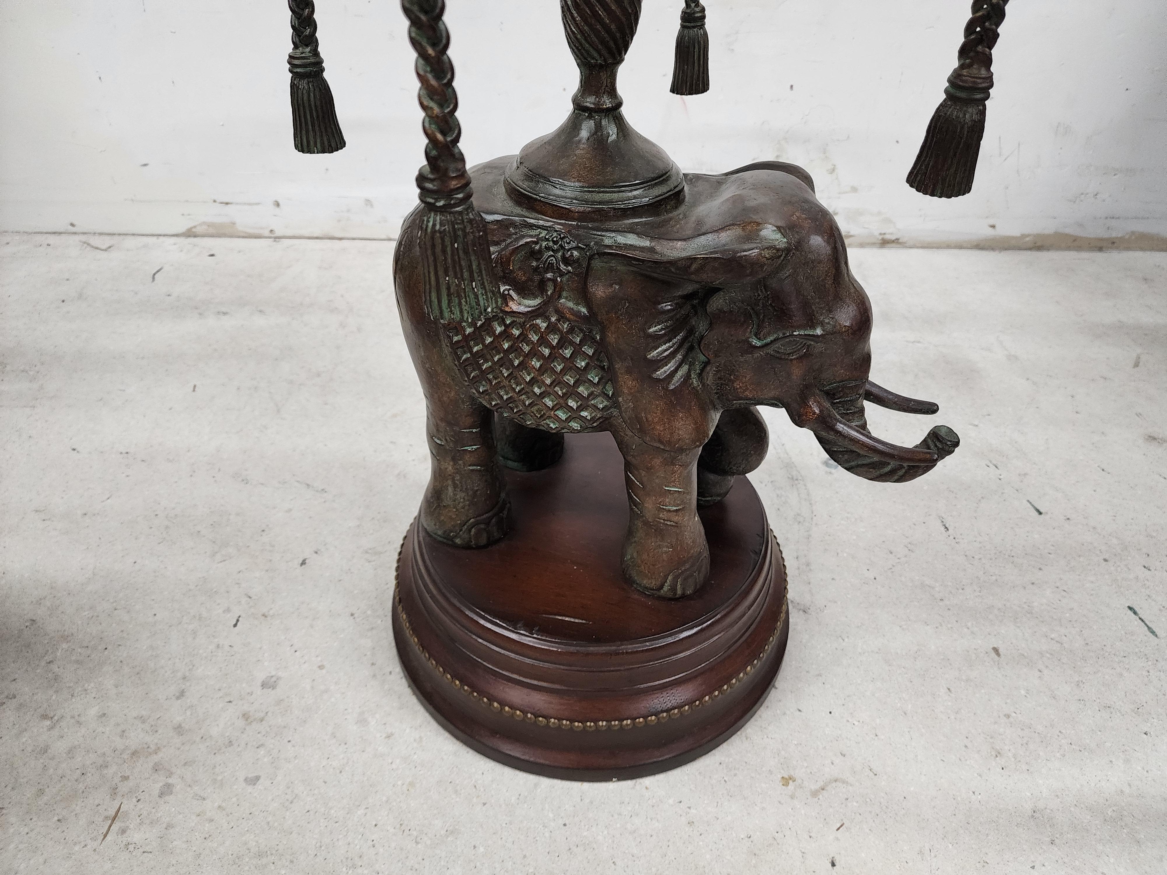 Bronze Elephant Pedestal Side Table For Sale 1