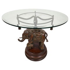 Bronze Elephant Pedestal Side Table