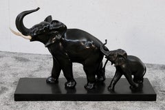 Bronze Elephant Sculpture by Irénée Rochard, French Art Deco, circa 1930/40s