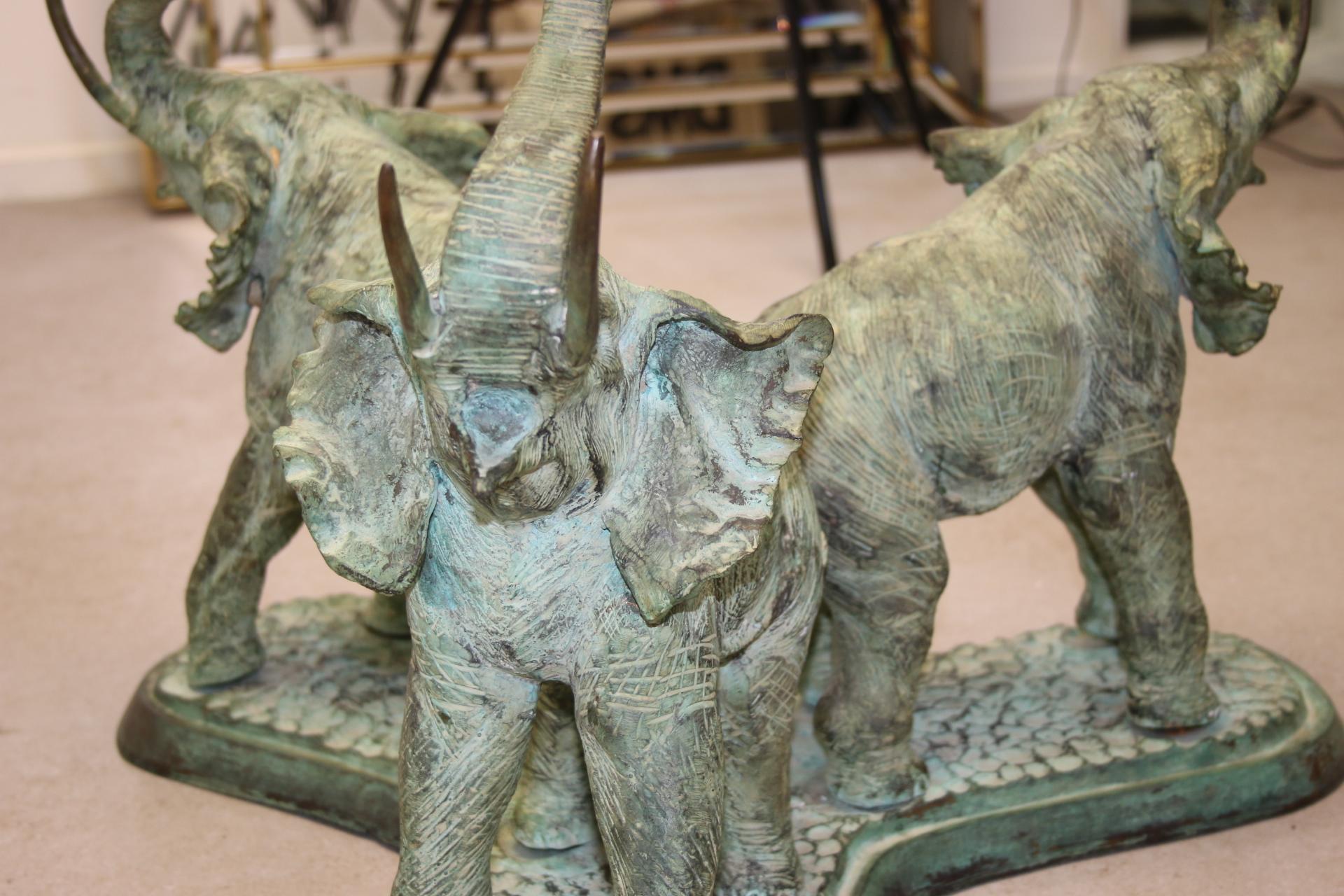 Elefantentisch aus Bronze, 70er Jahre im Angebot 4