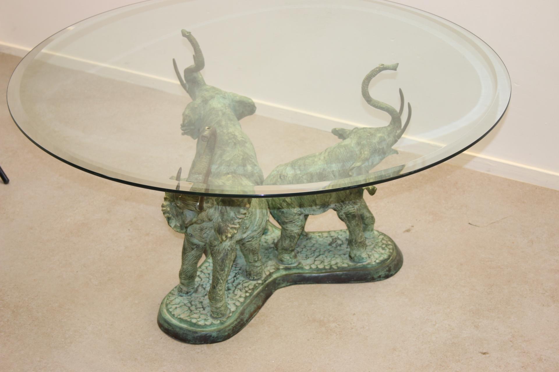 Bronze Elephant Table 70s For Sale 6