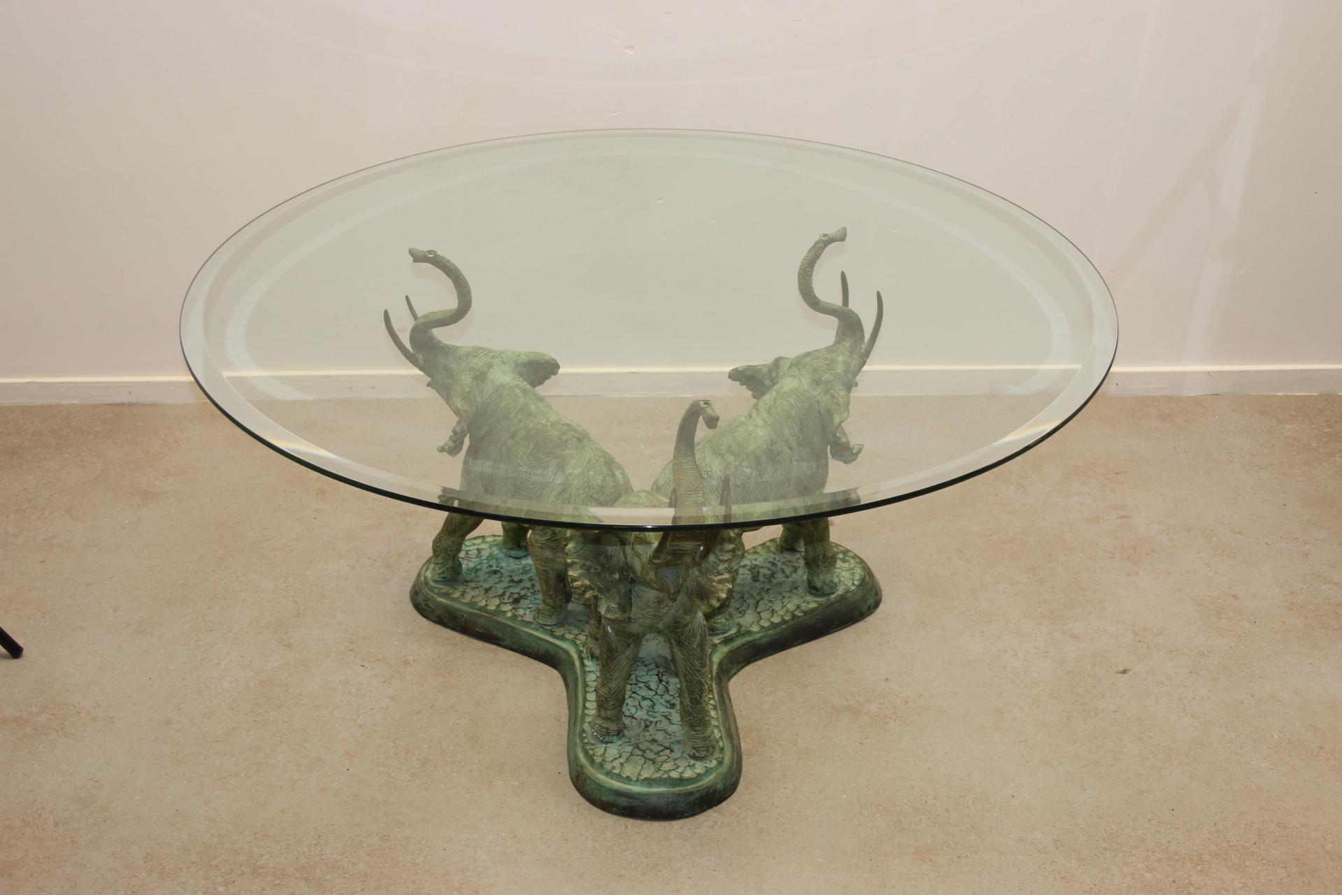 Bronze Elephant Table 70s For Sale 7