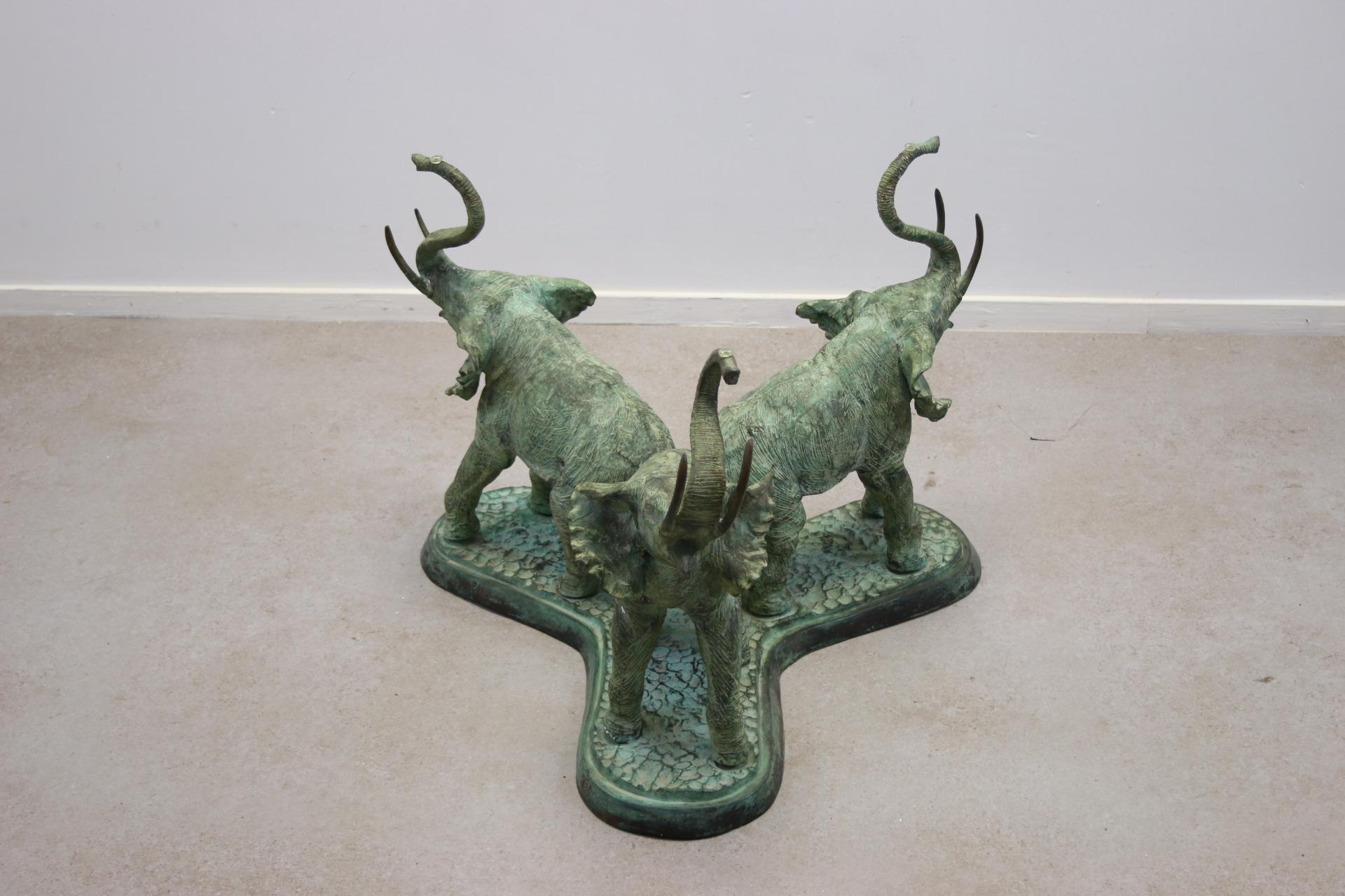 Bronze Elephant Table 70s For Sale 8