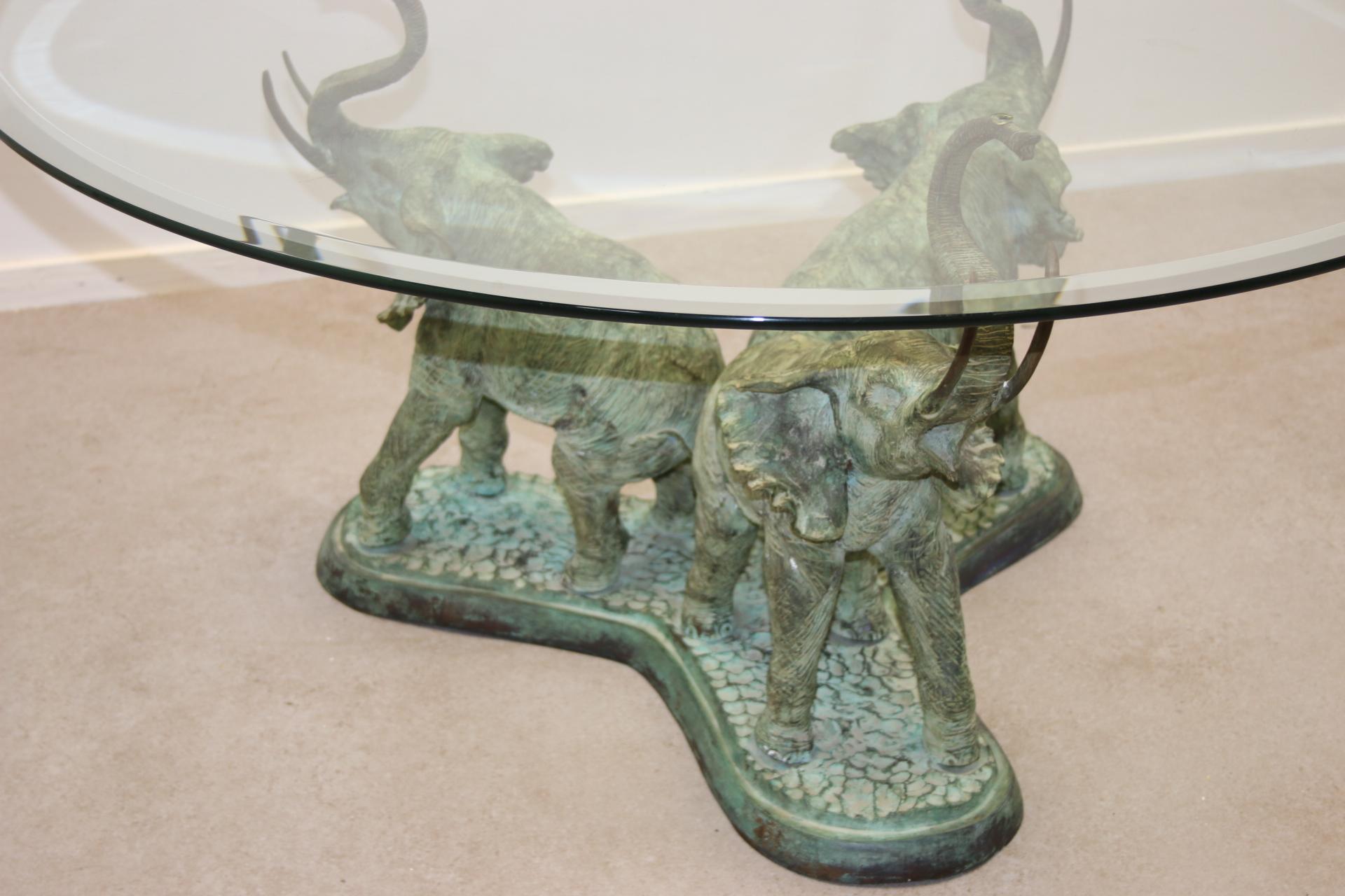 Italian Bronze Elephant Table 70s For Sale