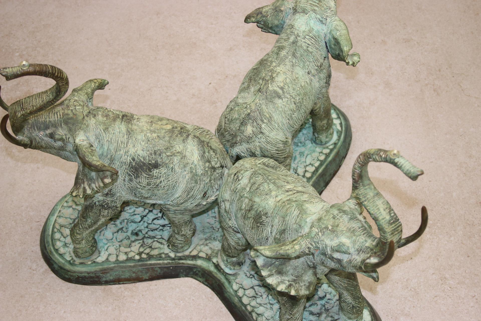 Bronze Elephant Table 70s For Sale 2