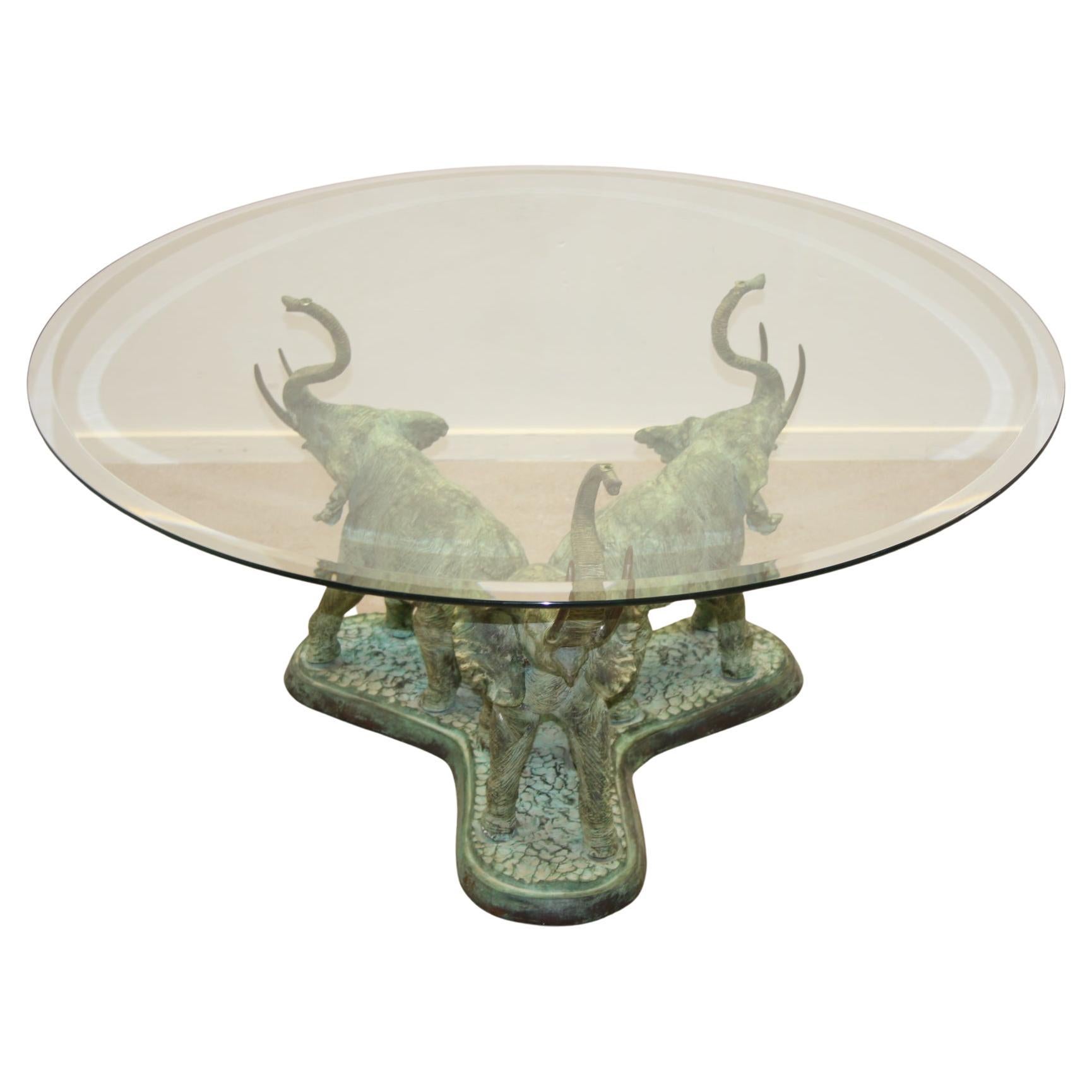 Bronze Elephant Table 70s For Sale