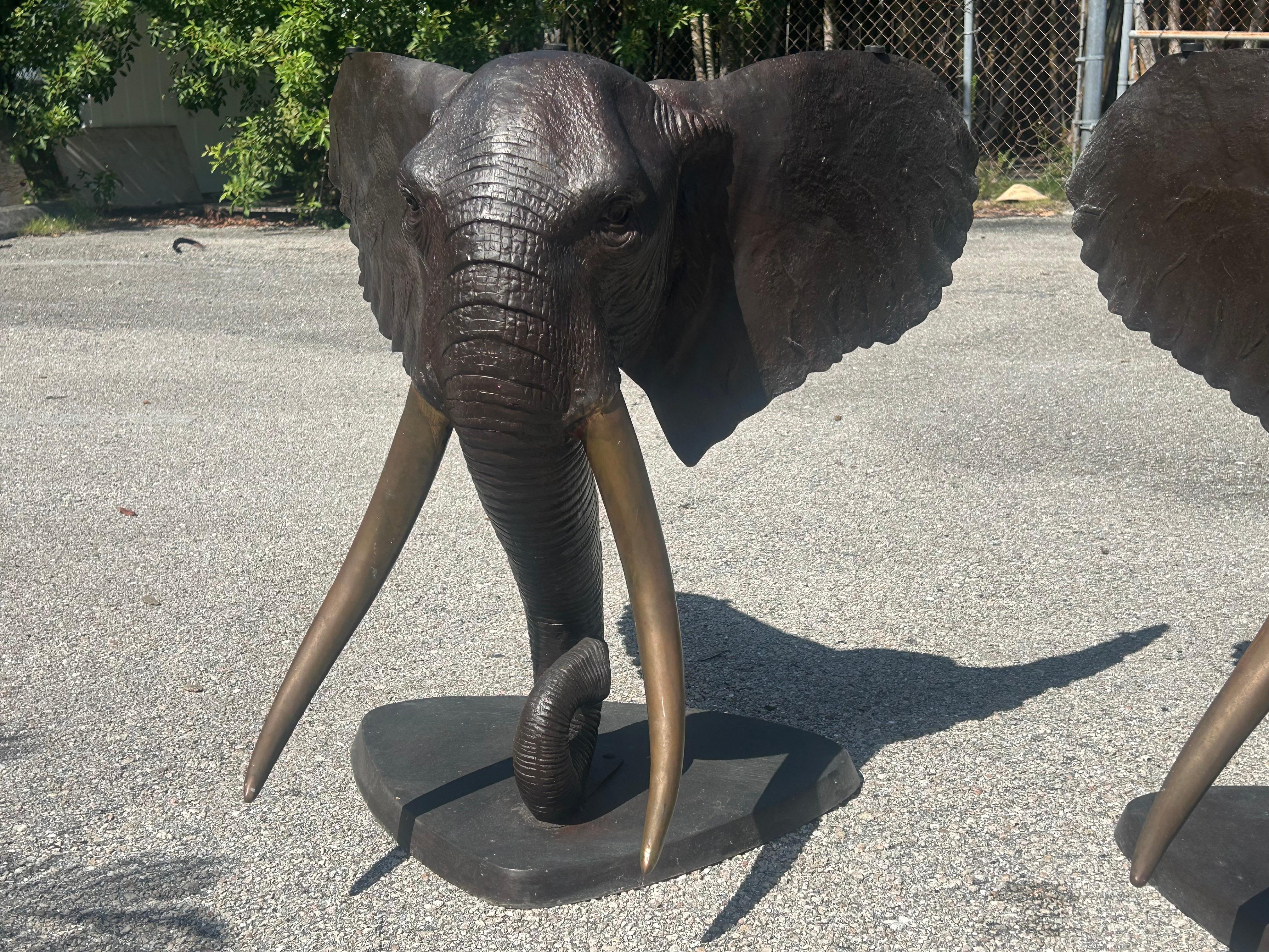 Bronze elephant table base. Two available For Sale 8