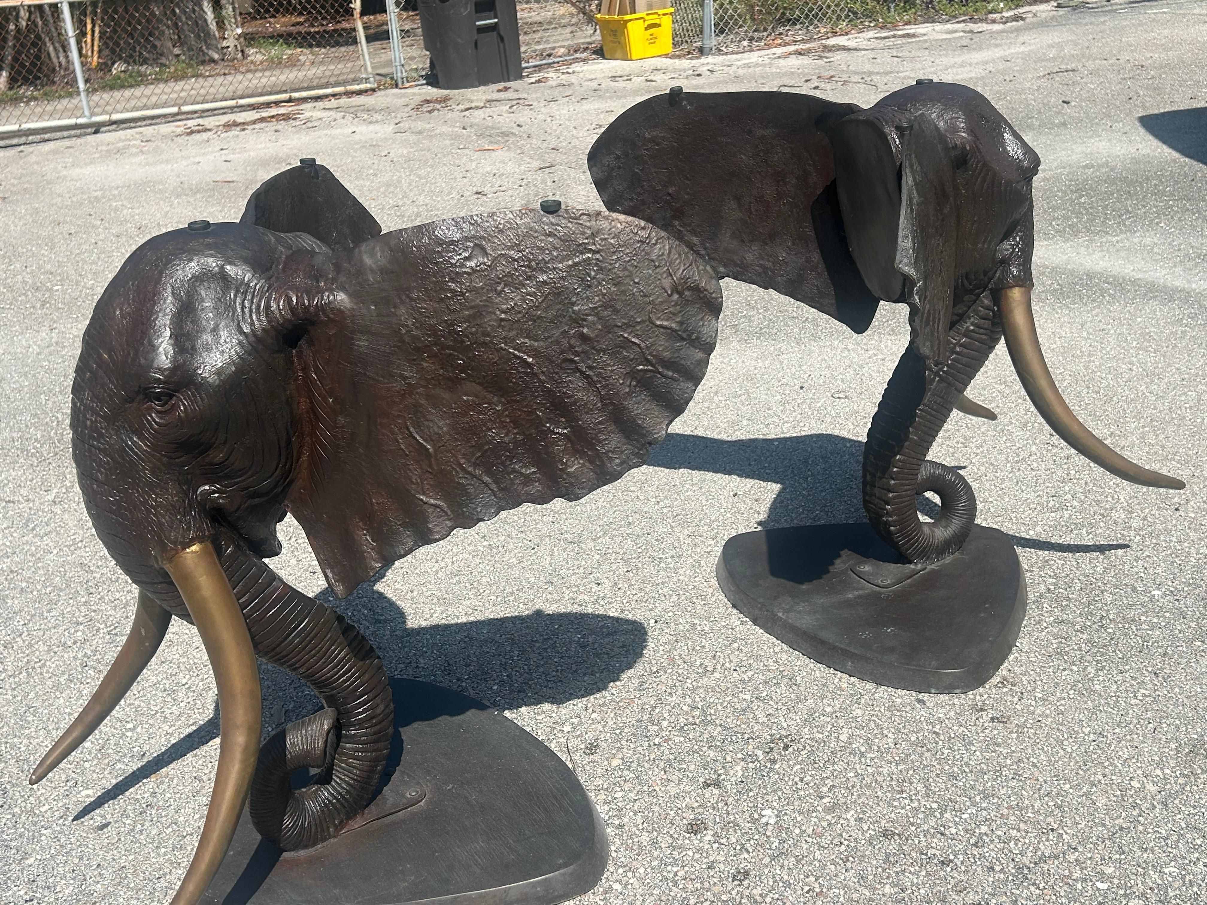 Bronze elephant table base. Two available For Sale 9