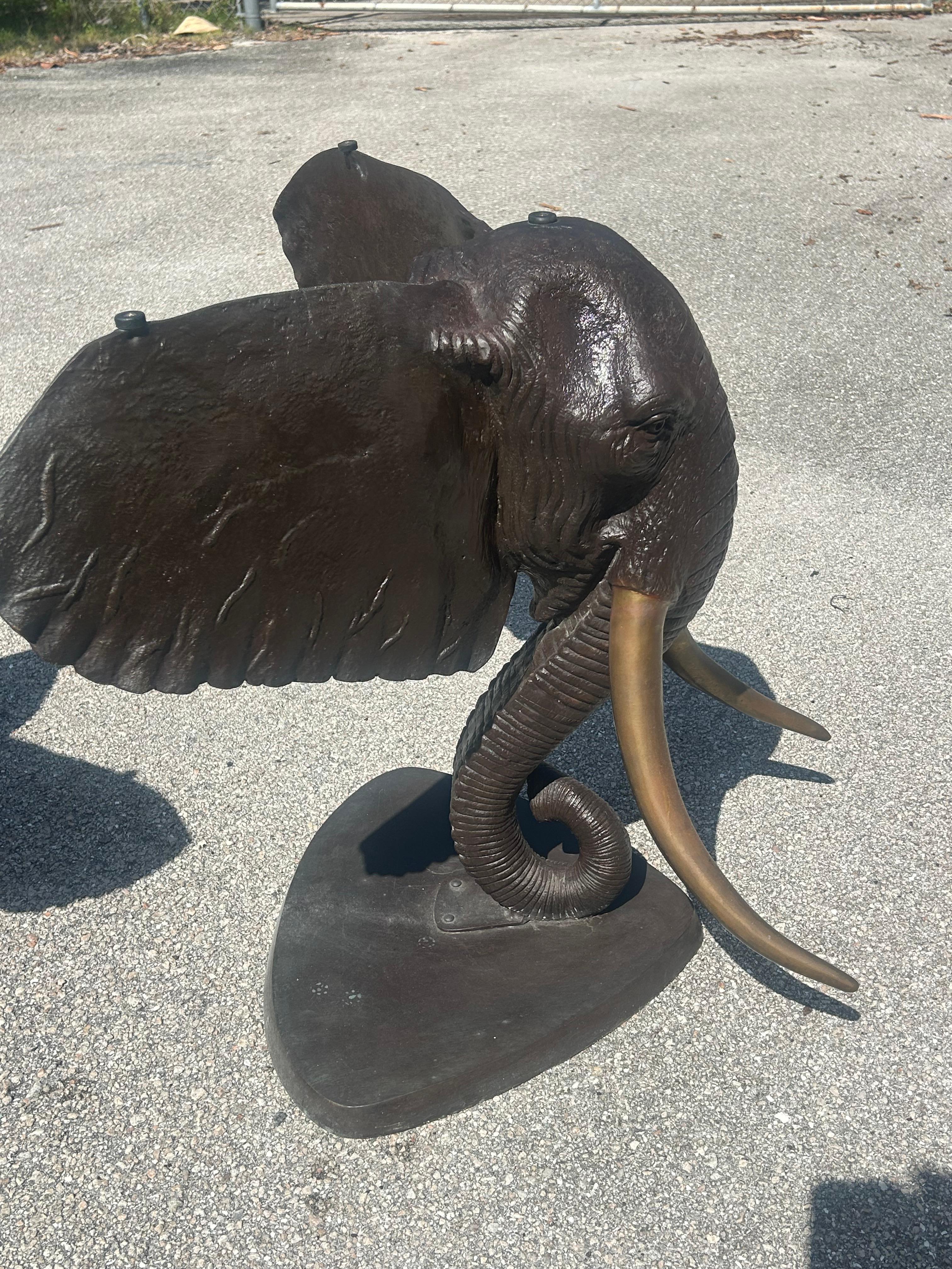 Bronze elephant table base. Two available For Sale 10