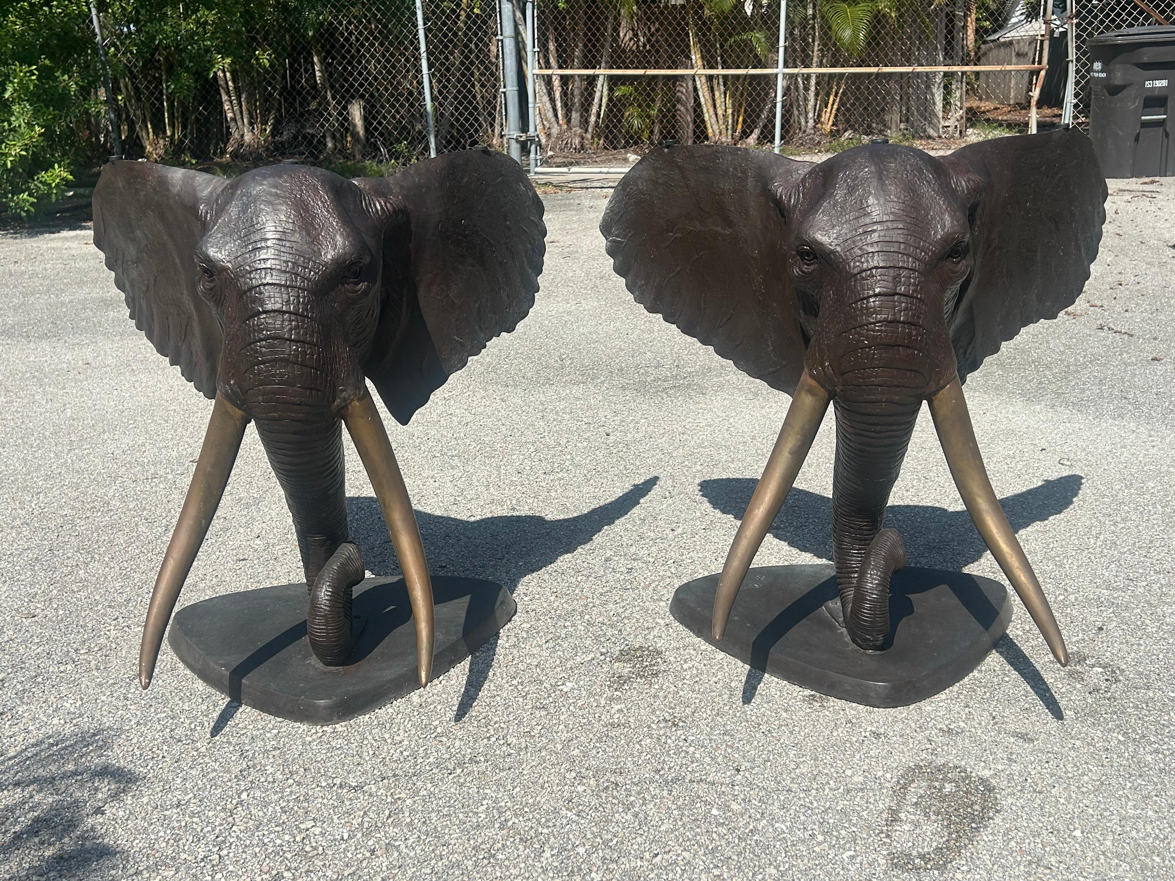 Bronze elephant table base. Two available For Sale 1