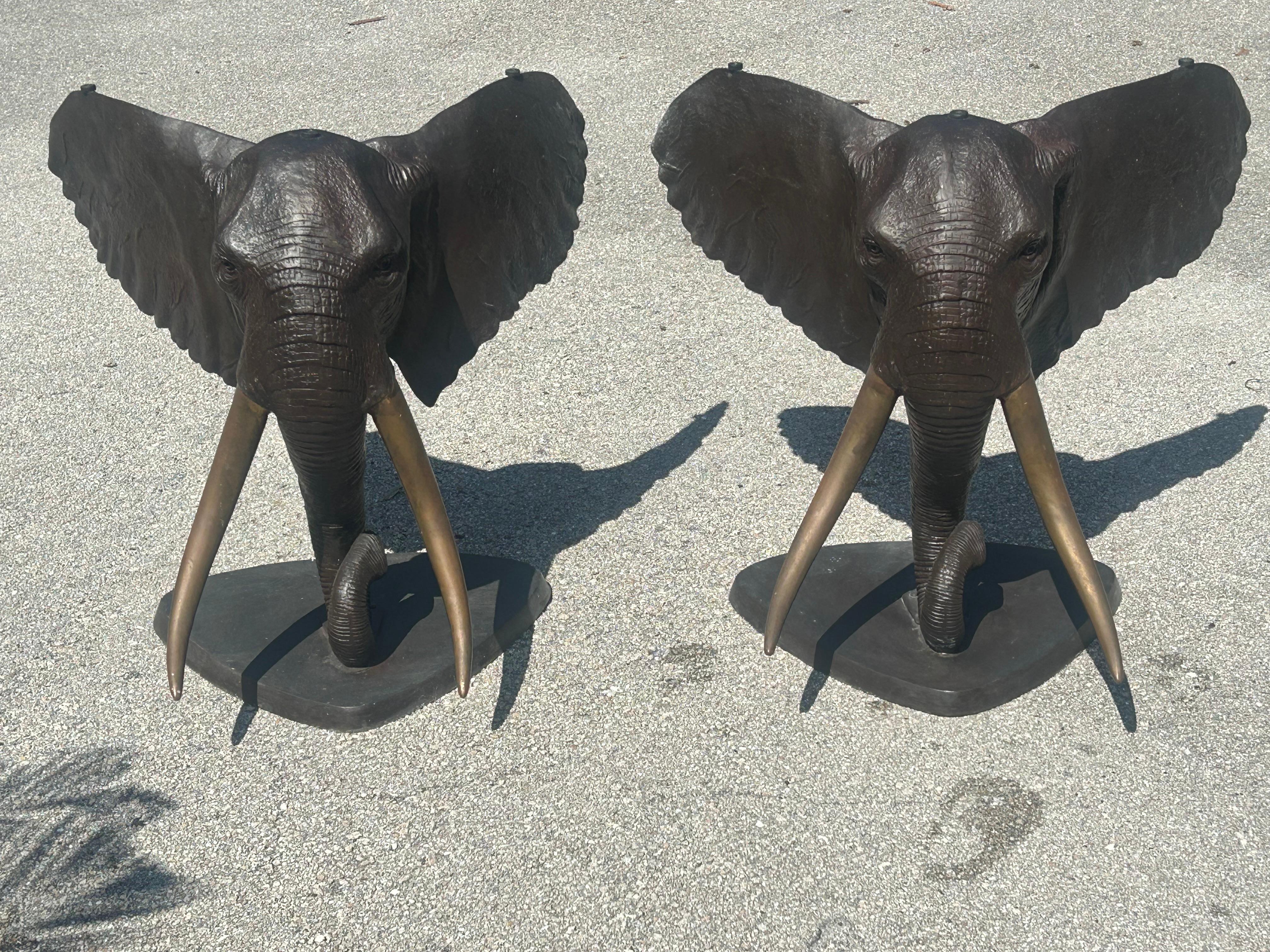 Bronze elephant table base. Two available For Sale 2
