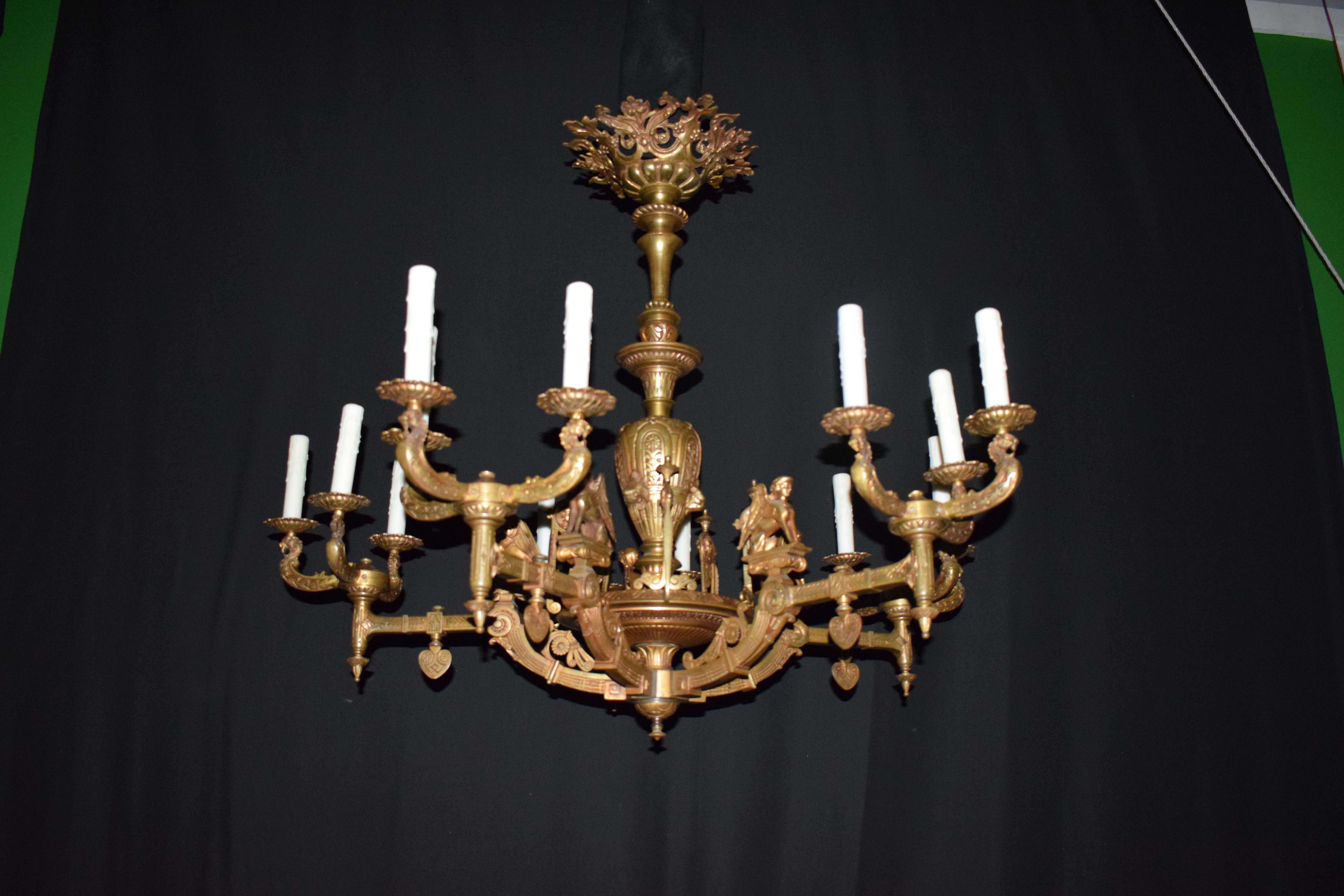 Bronze Empire Chandelier For Sale 2