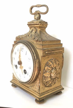 Bronze Empire Mantel Clock Grenon France Uroboros Design