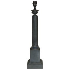 Bronze Empire Style Column Shaped Table Lamp