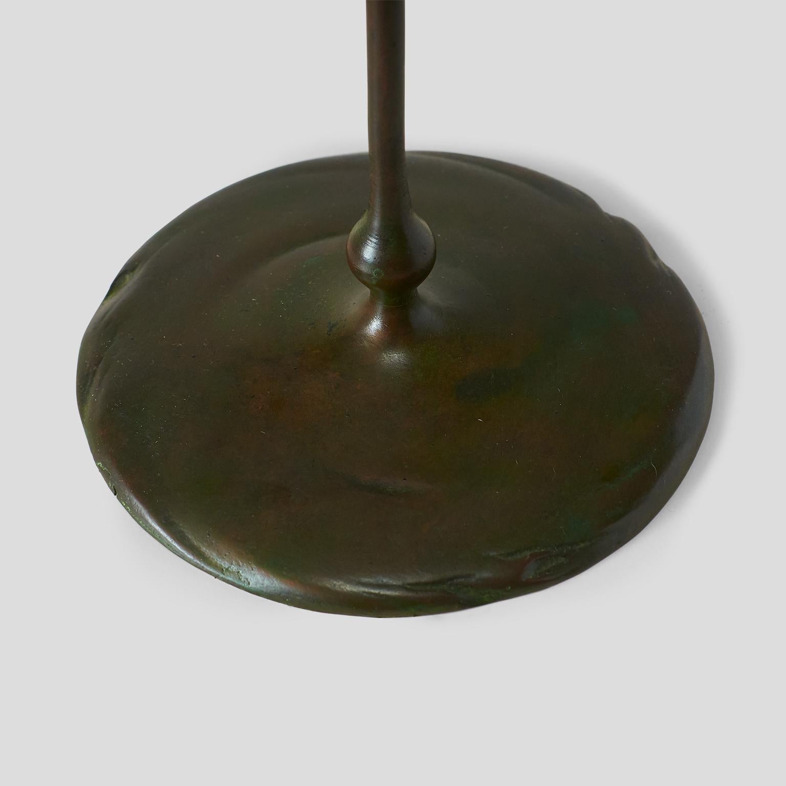 American Bronze & Enameled Candlestick by Tiffany Studios
