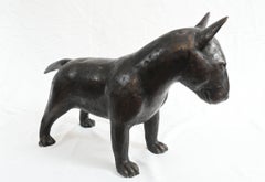 Bronze English Bull Terrier Statue Lifesize