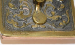 Bronze English Inkwell Set with Rocking Blotter