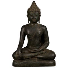 Bronze Enlightenment Buddha Shakyamuni Serene Down Cast Eyes 18th Century