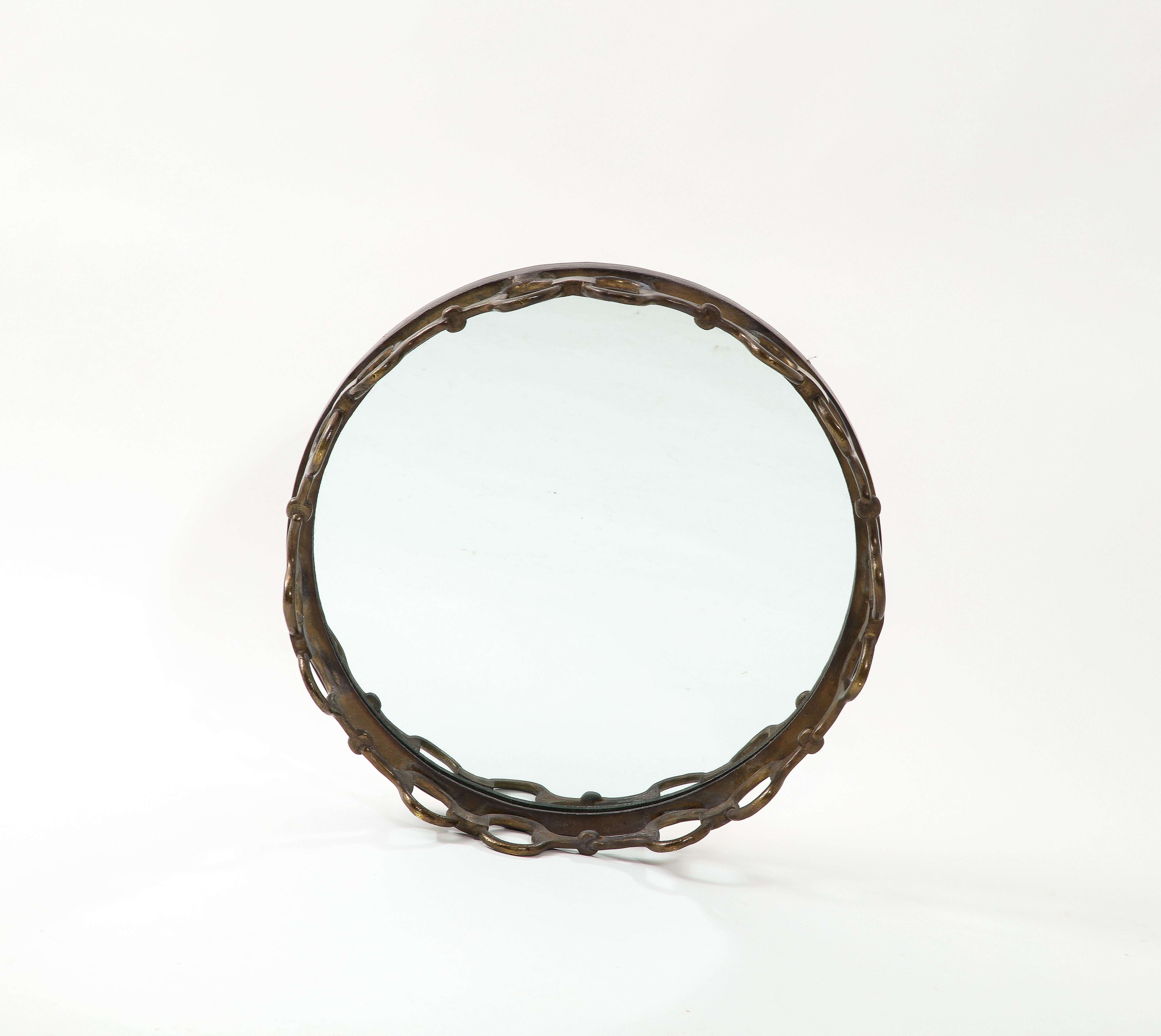 Bronze Equestrian Mirror, France 1960s For Sale 2