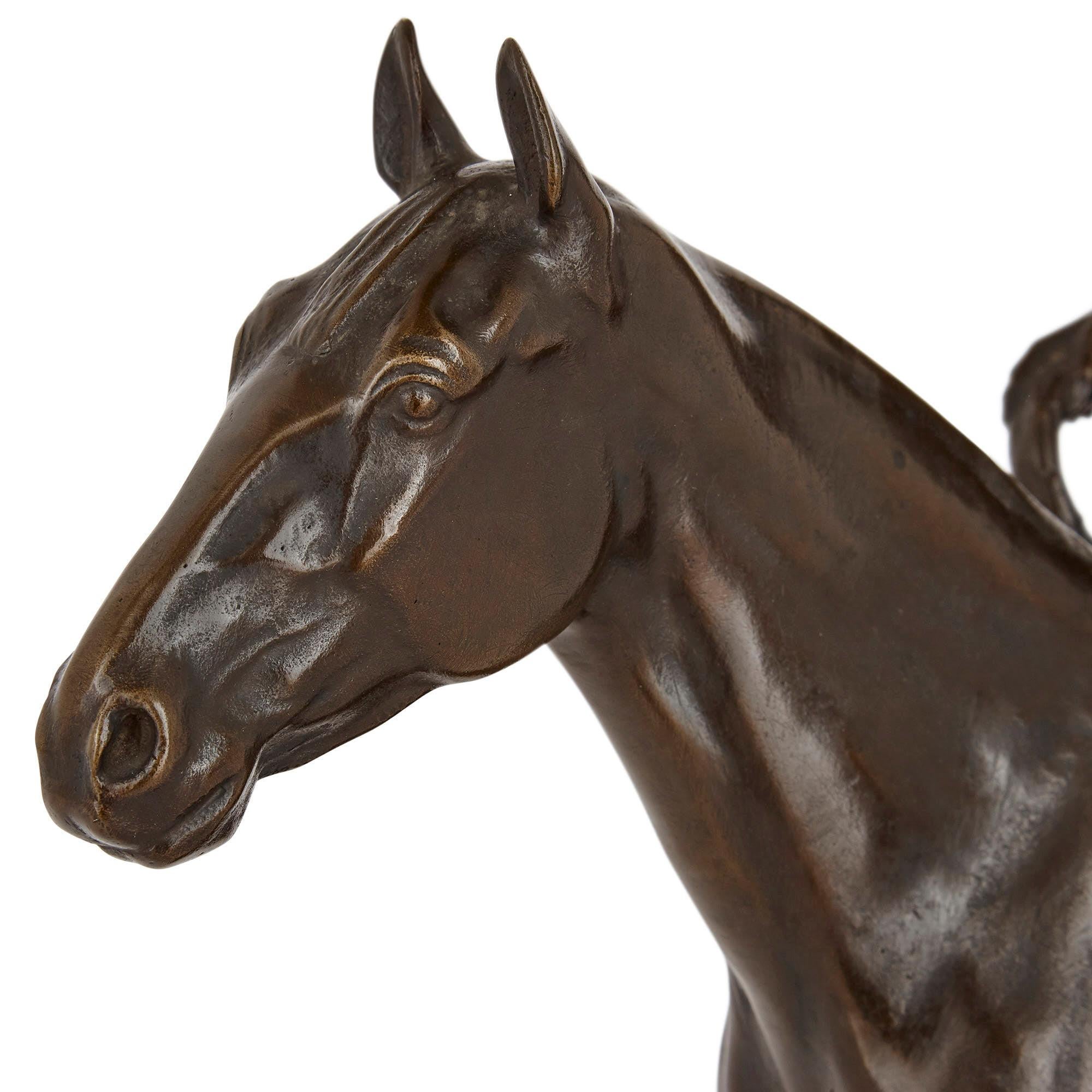 20th Century Bronze Equestrian Rider by Heinrich Splieth For Sale