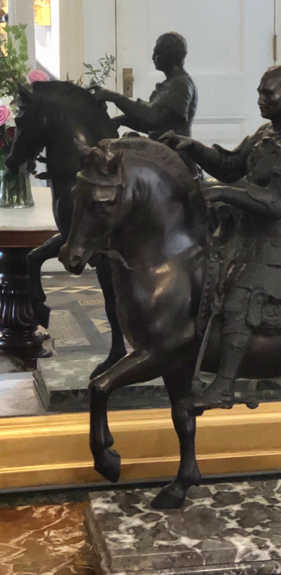 Bronze Equestrian Sculpter with Caesar on Marble Base, Early 20th Century For Sale 1