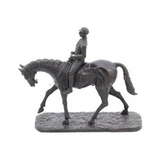 Bronze Equestrian Sculpture of a Jockey After Isidore Jules Bonheur