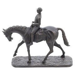 Bronze Equestrian Sculpture of a Jockey After Isidore Jules Bonheur